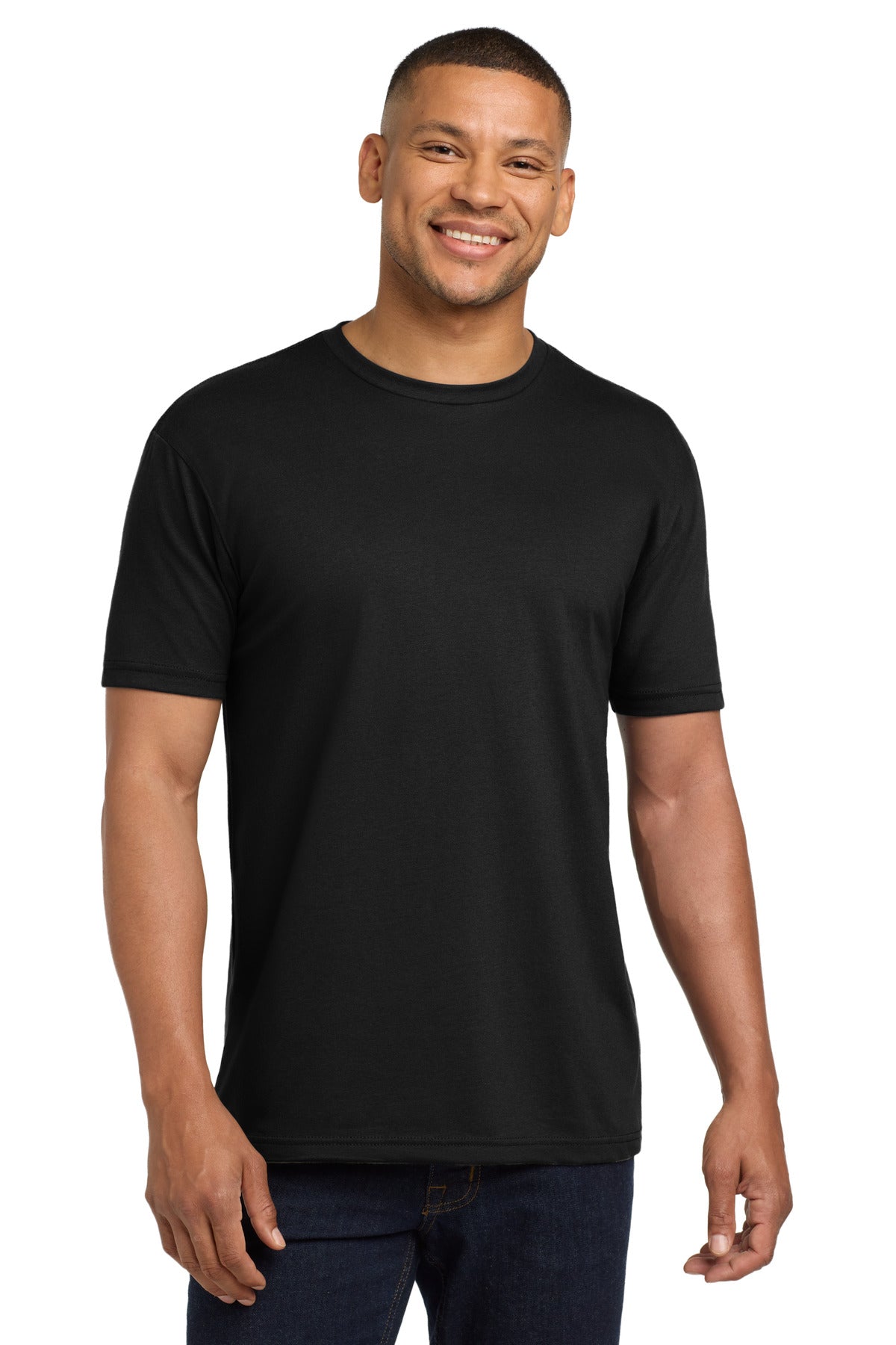 Next Level Apparel Adult CVC Sueded Tee. NL6410 - Black - front