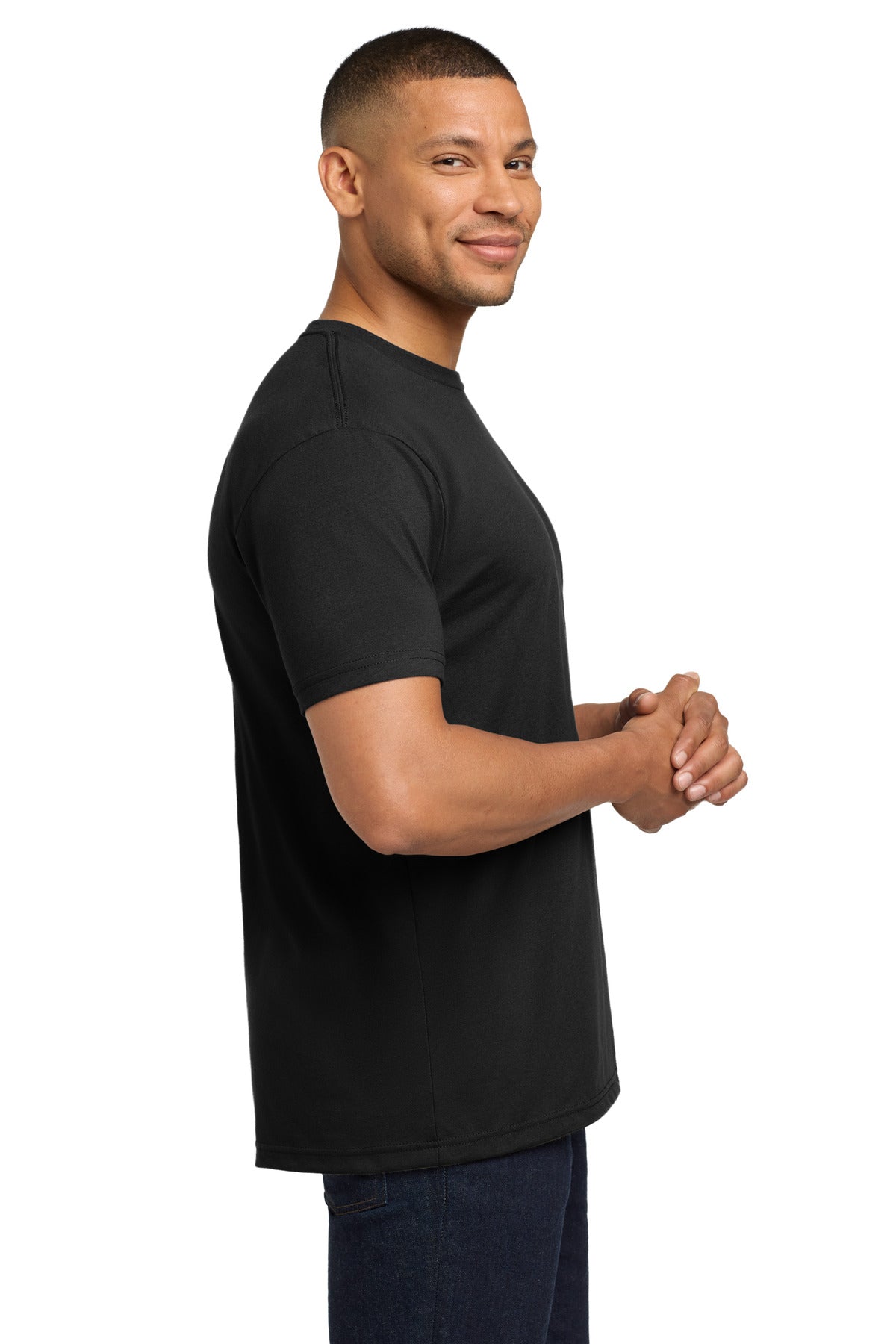 Next Level Apparel Adult CVC Sueded Tee. NL6410 - Black - side