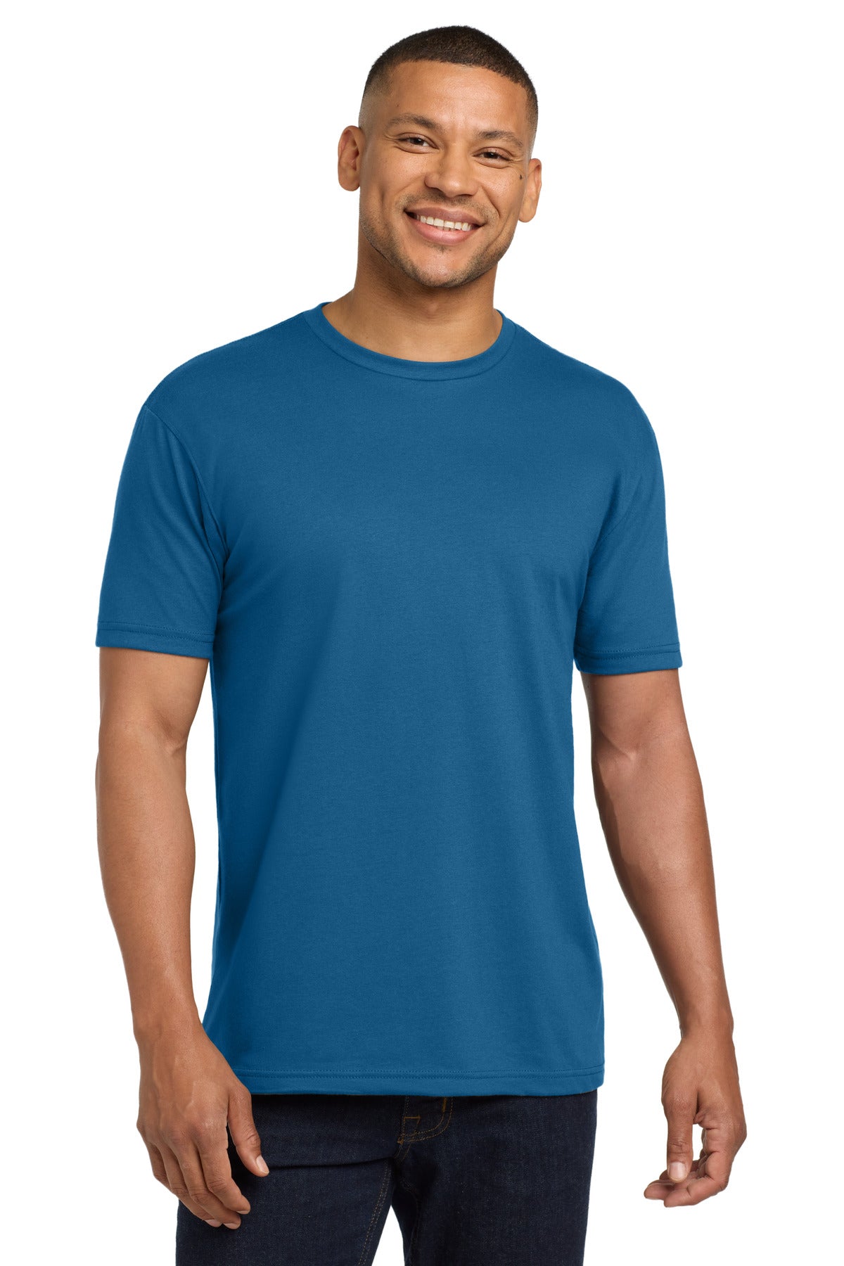 Next Level Apparel Adult CVC Sueded Tee. NL6410 - Cool Blue - front