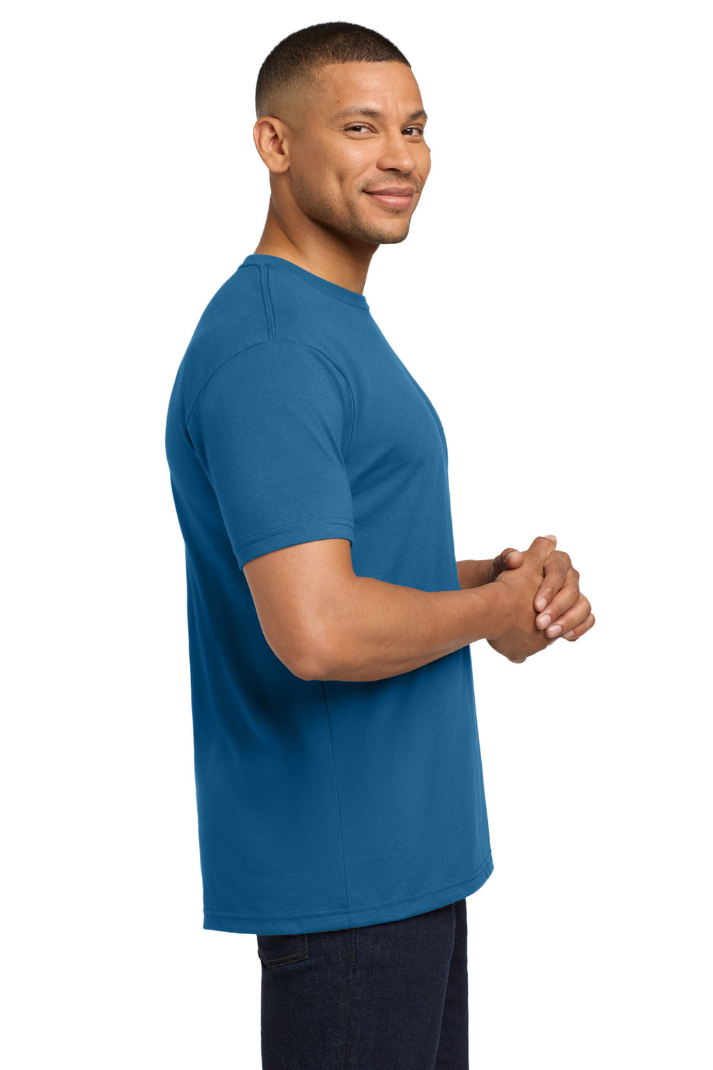 Next Level Apparel Adult CVC Sueded Tee. NL6410 - Cool Blue - side