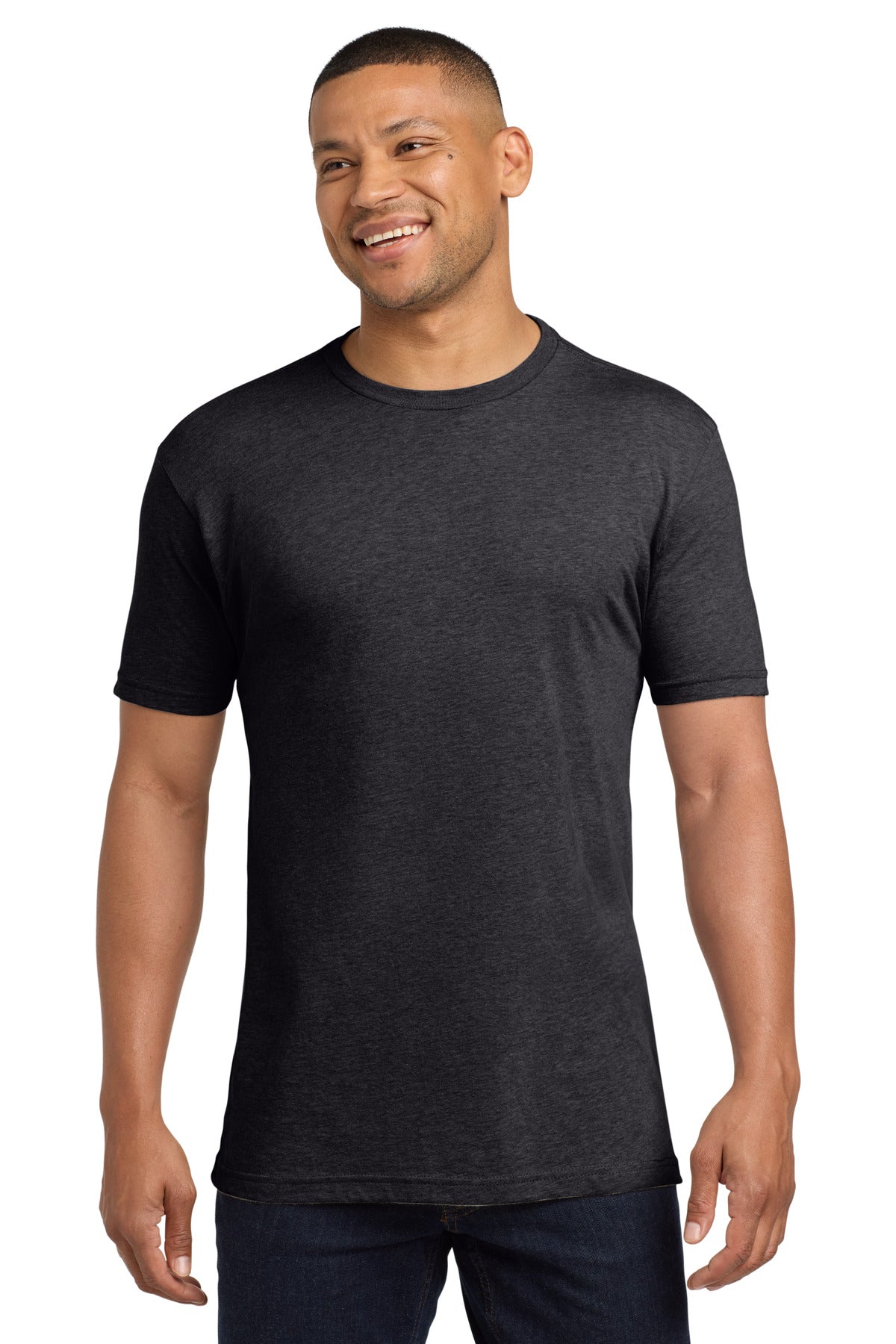 Next Level Apparel Adult CVC Sueded Tee. NL6410 - Heather Charcoal - front