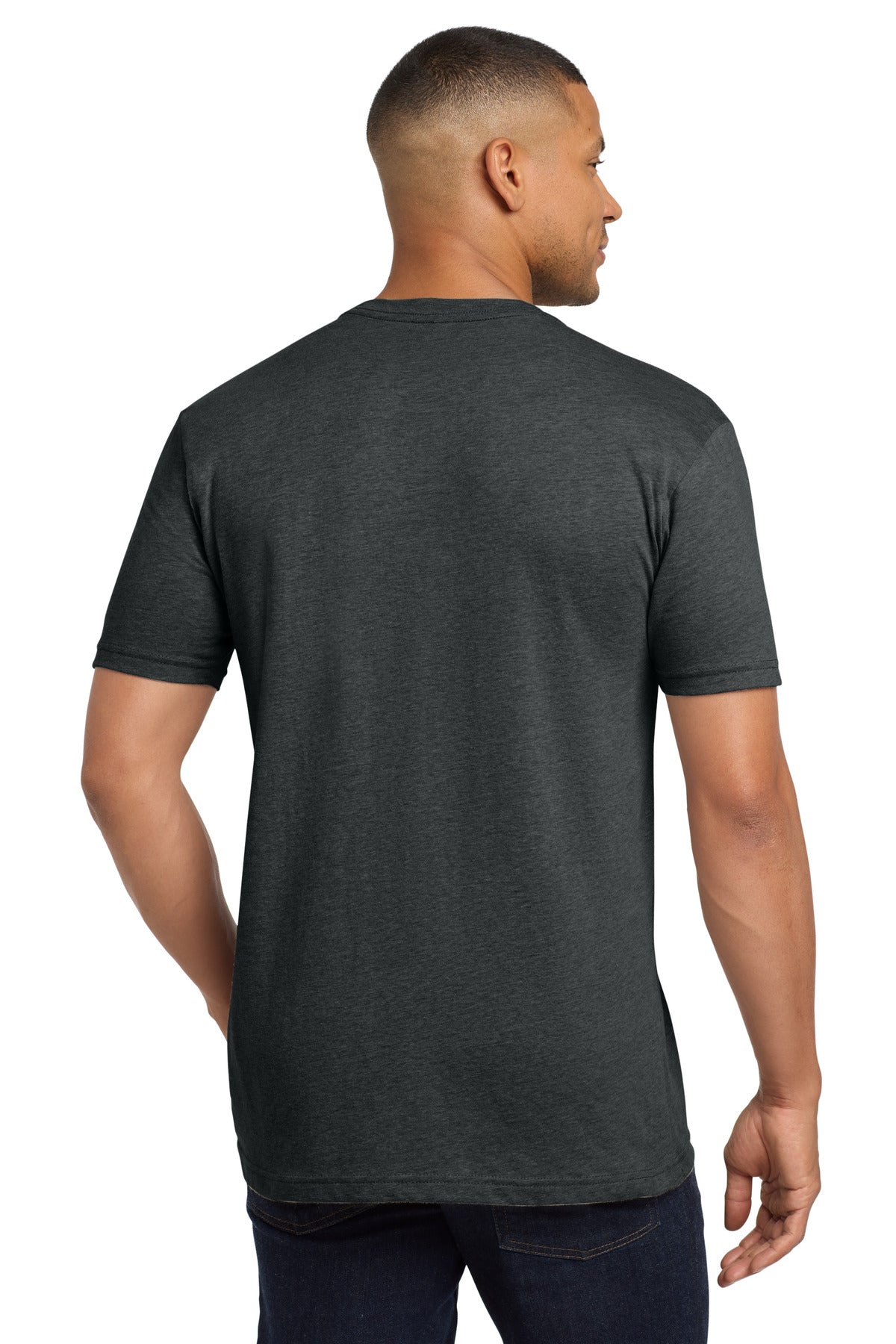 Next Level Apparel Adult CVC Sueded Tee. NL6410 - Heather Metal - back