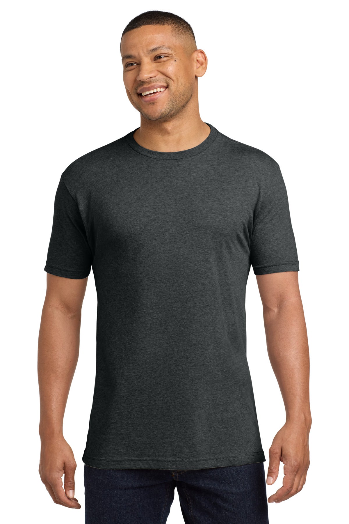 Next Level Apparel Adult CVC Sueded Tee. NL6410 - Heather Metal - front