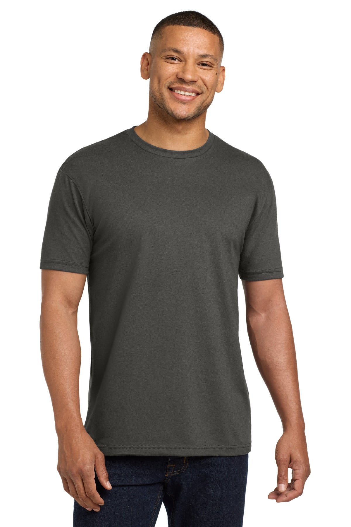 Next Level Apparel Adult CVC Sueded Tee. NL6410 - Heavy Metal - front