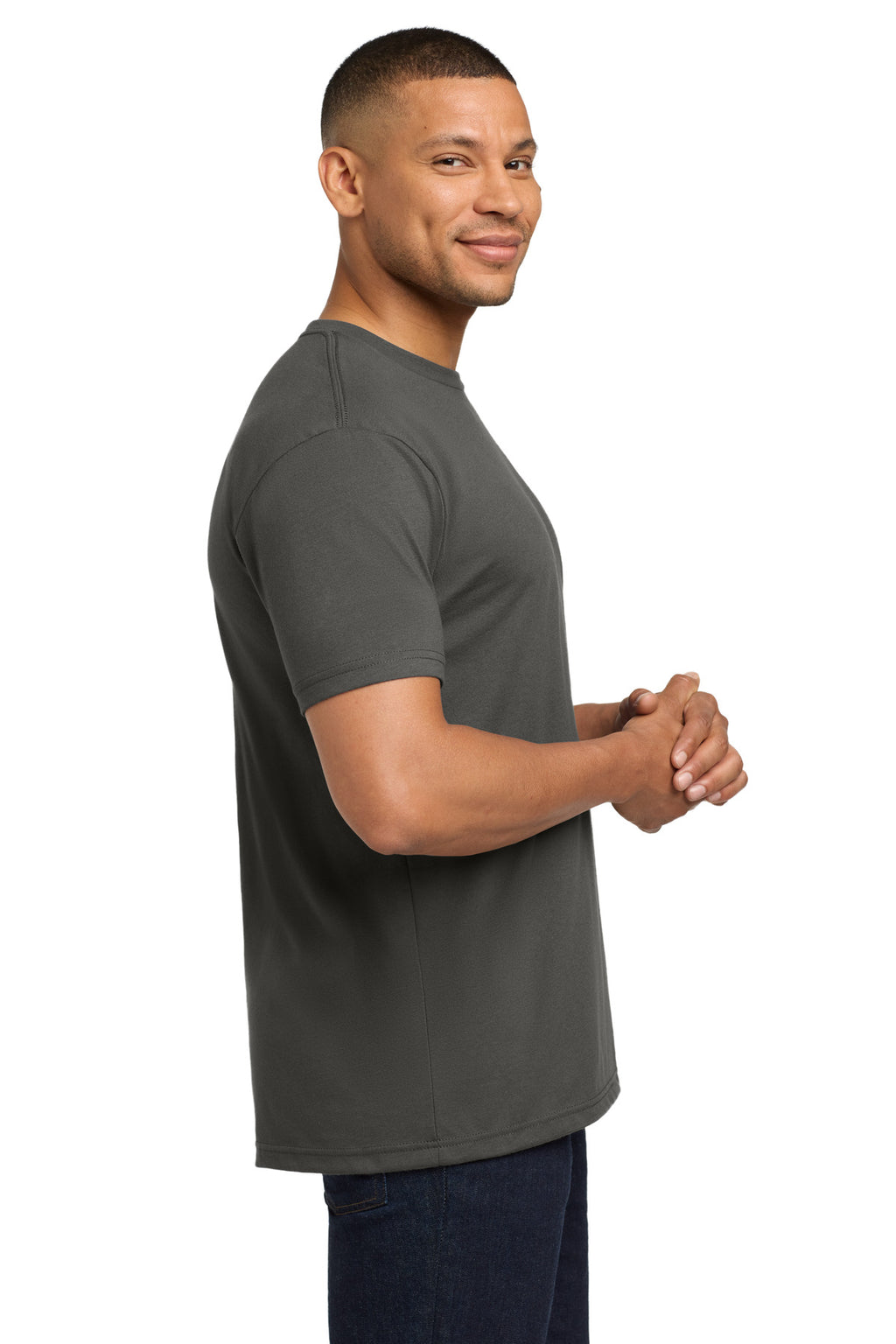 Next Level Apparel Adult CVC Sueded Tee. NL6410 - Heavy Metal - side