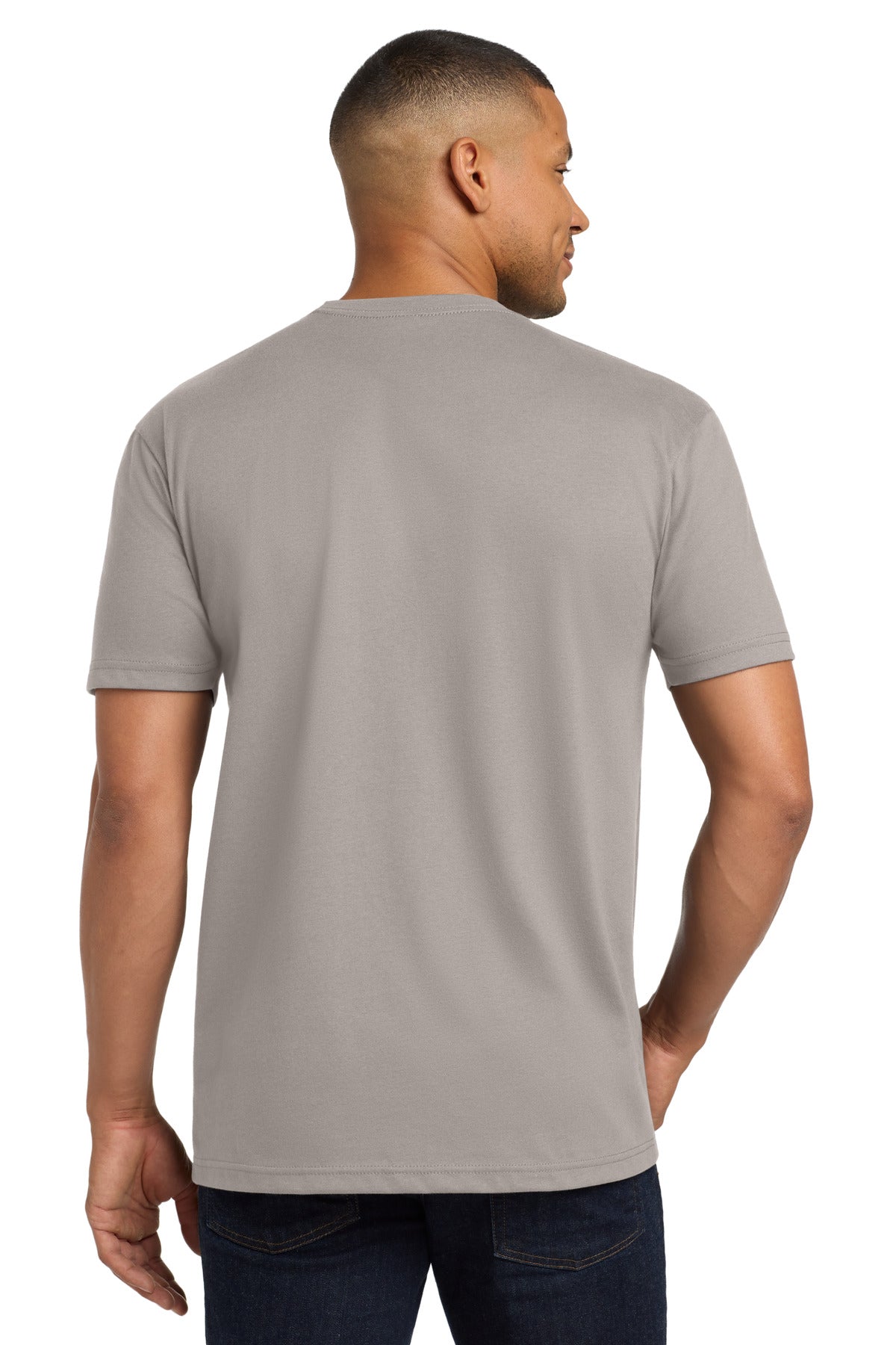 Next Level Apparel Adult CVC Sueded Tee. NL6410 - Light Gray - back