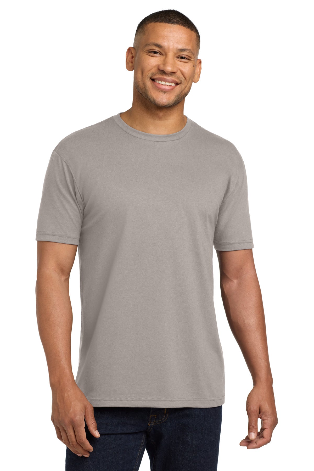 Next Level Apparel Adult CVC Sueded Tee. NL6410 - Light Gray - front