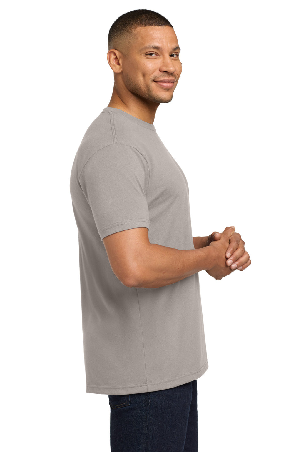 Next Level Apparel Adult CVC Sueded Tee. NL6410 - Light Gray - side