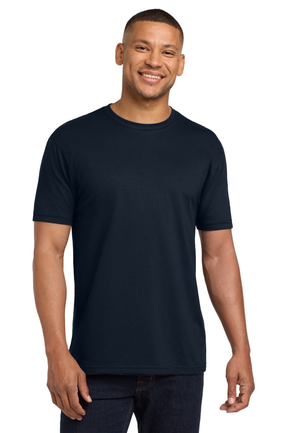 Next Level Apparel Adult CVC Sueded Tee. NL6410 - Midnight Navy - front
