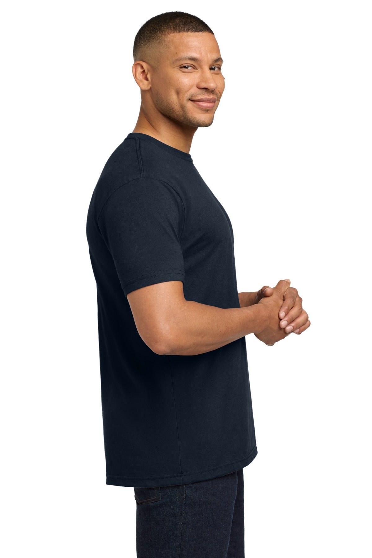Next Level Apparel Adult CVC Sueded Tee. NL6410 - Midnight Navy - side