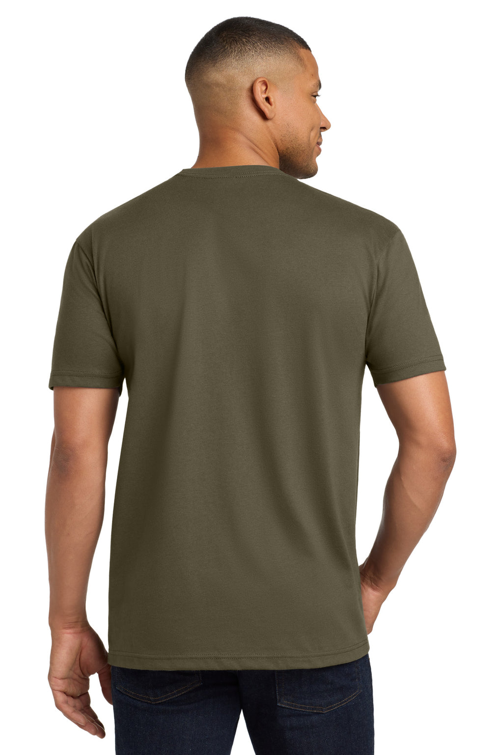 Next Level Apparel Adult CVC Sueded Tee. NL6410 - Military Green - back
