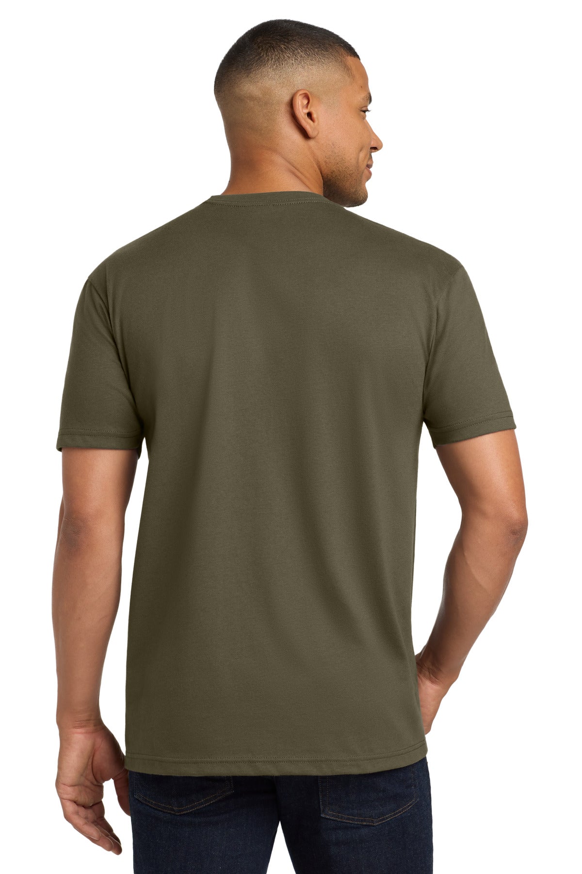 Next Level Apparel Adult CVC Sueded Tee. NL6410 - Military Green - back