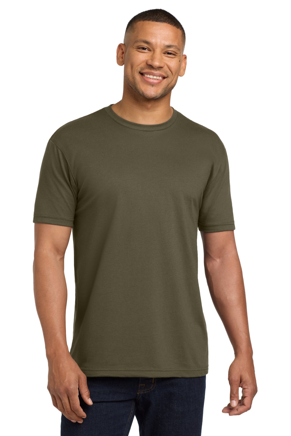 Next Level Apparel Adult CVC Sueded Tee. NL6410 - Military Green - front