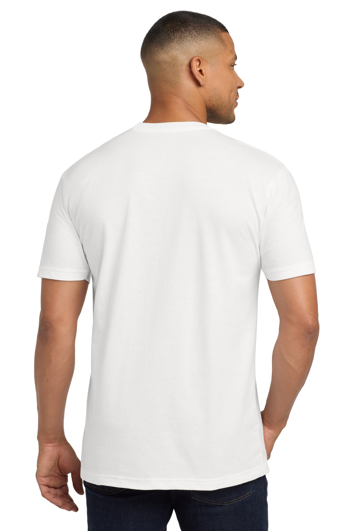 Next Level Apparel Adult CVC Sueded Tee. NL6410 - White - back