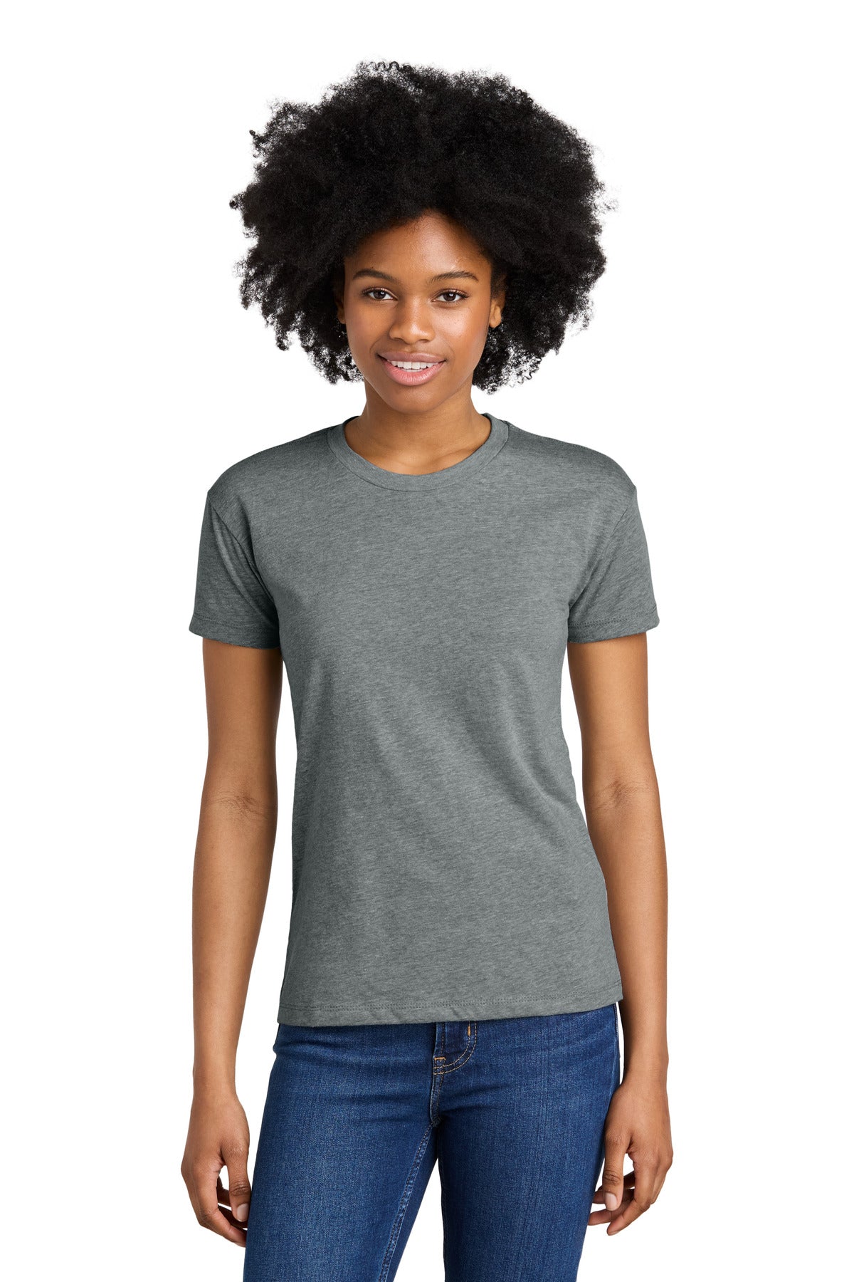 Next Level Apparel Women's CVC Relaxed Tee NL6600 - Dark Heather Gray - front
