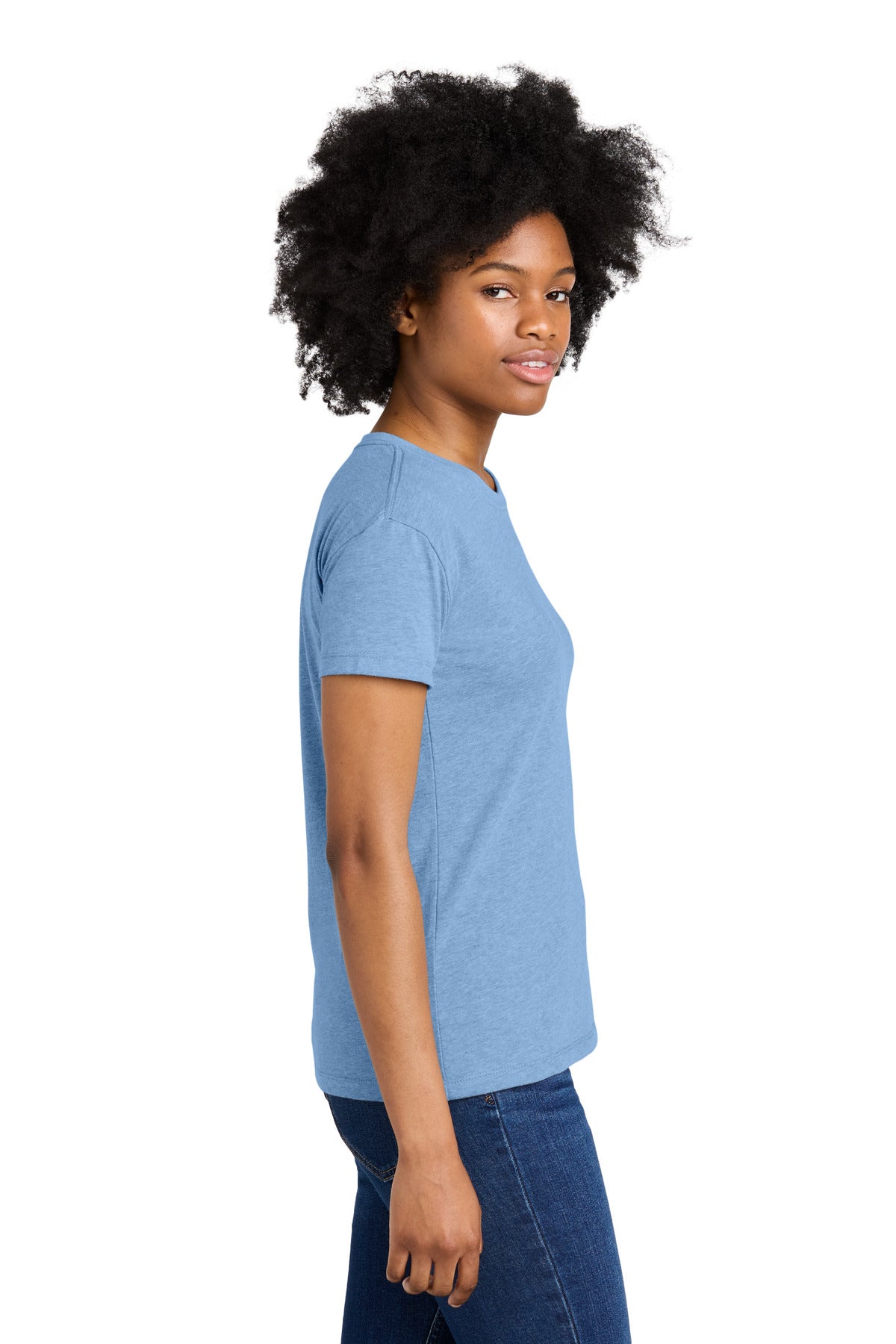 Next Level Apparel Women's CVC Relaxed Tee NL6600 - Heather Columbia Blue - side