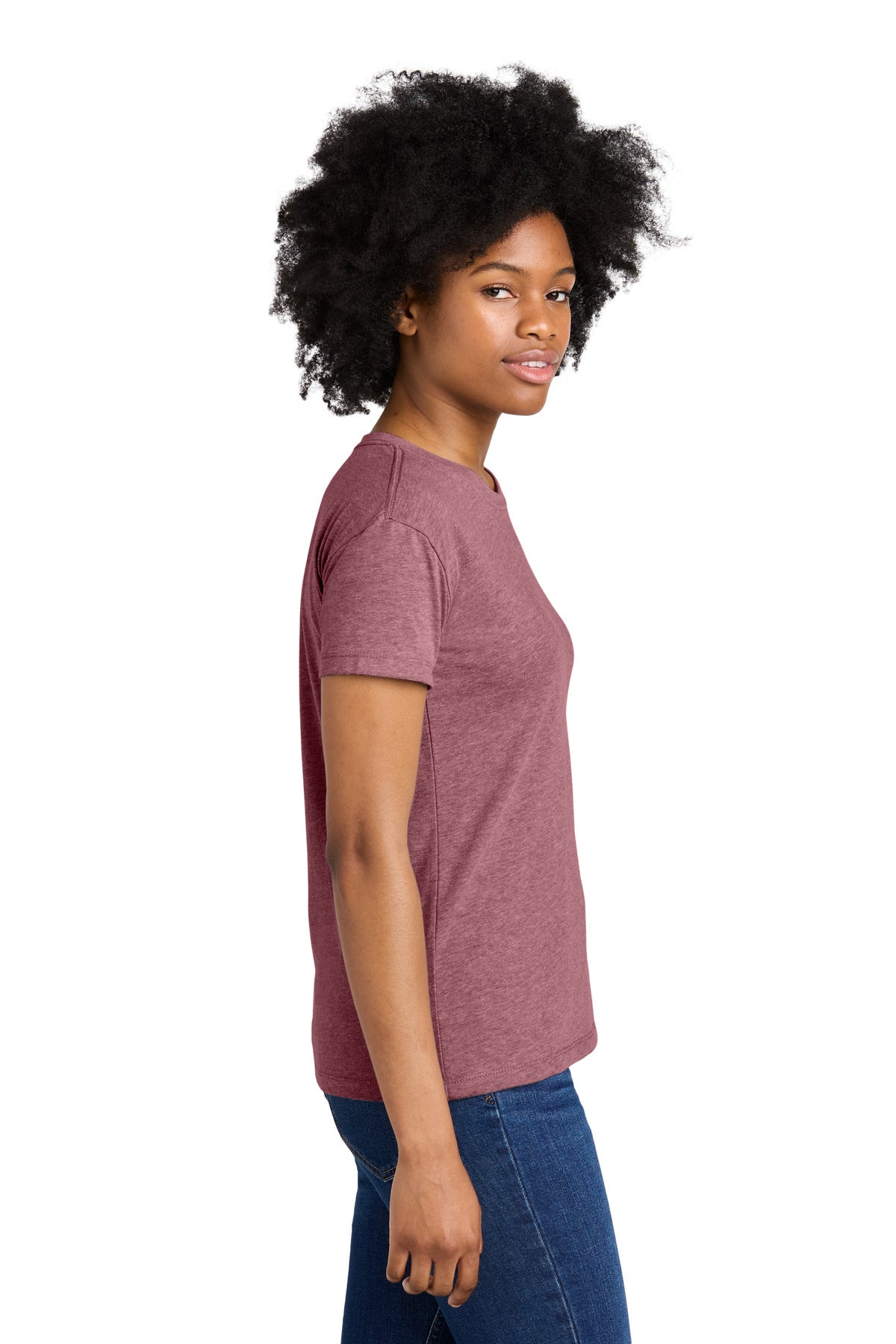 Next Level Apparel Women's CVC Relaxed Tee NL6600 - Heather Mauve - side