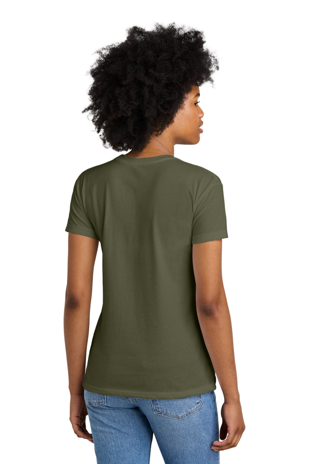 Next Level Apparel Women's CVC Relaxed Tee NL6600 - Military Green - back
