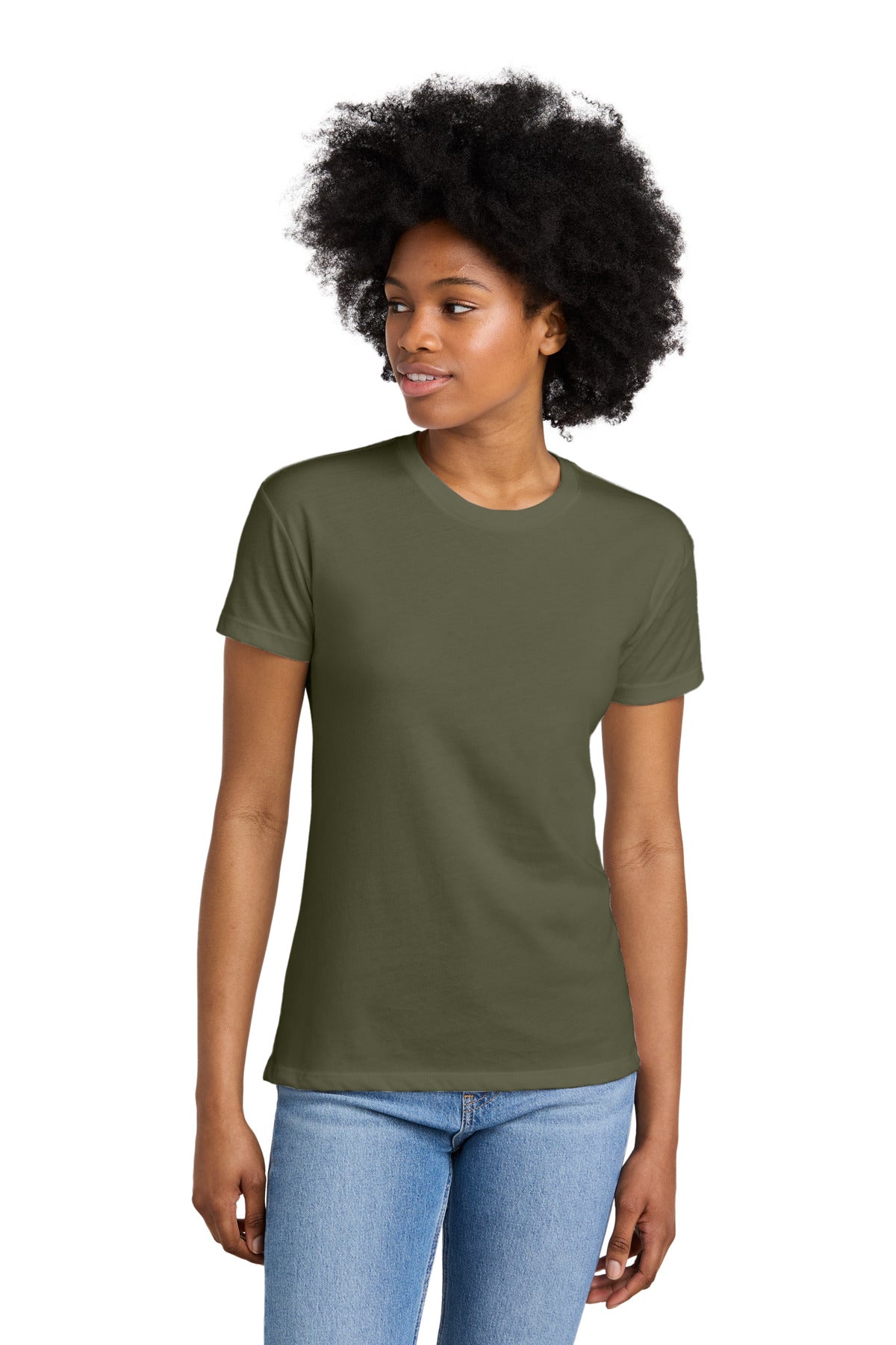 Next Level Apparel Women's CVC Relaxed Tee NL6600 - Military Green - front