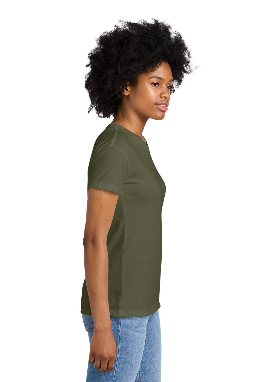Next Level Apparel Women's CVC Relaxed Tee NL6600 - Military Green - side