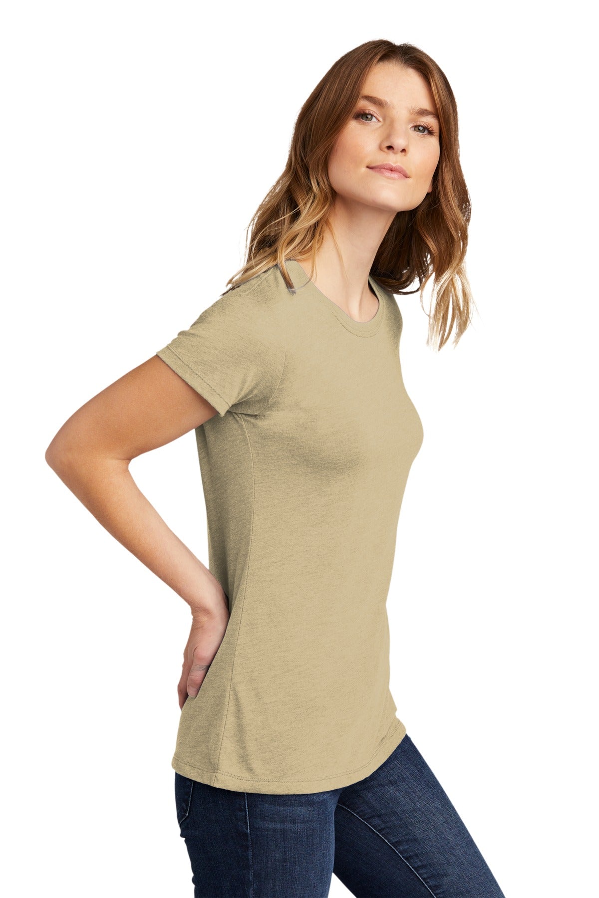 Next Level Apparel Women's CVC Tee. NL6610 - Cream - side
