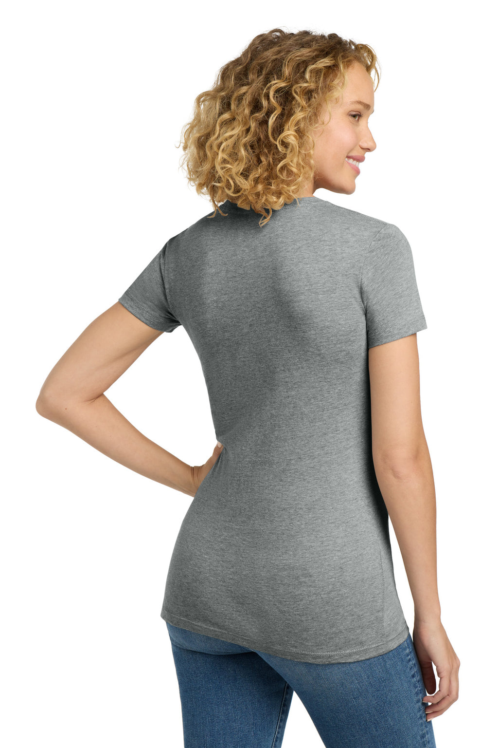 Next Level Apparel Women's CVC Tee. NL6610 - Dark Heather Gray - back