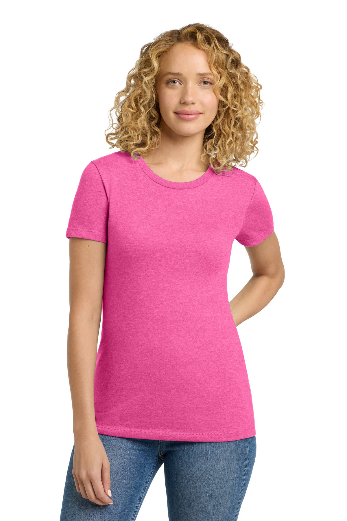 Next Level Apparel Women's CVC Tee. NL6610 - Hot Pink - front