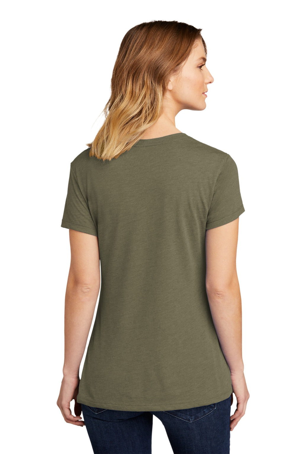 Next Level Apparel Women's CVC Tee. NL6610 - Light Olive - back