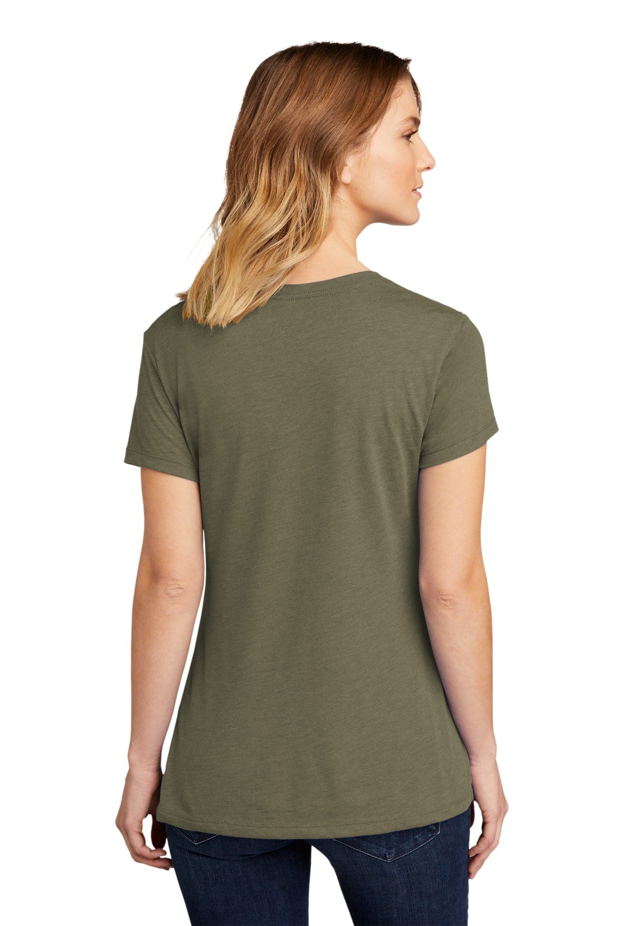 Next Level Apparel Women's CVC Tee. NL6610 - Light Olive - back