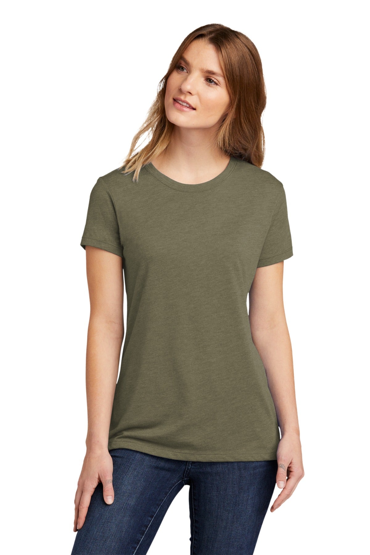 Next Level Apparel Women's CVC Tee. NL6610 - Light Olive - front