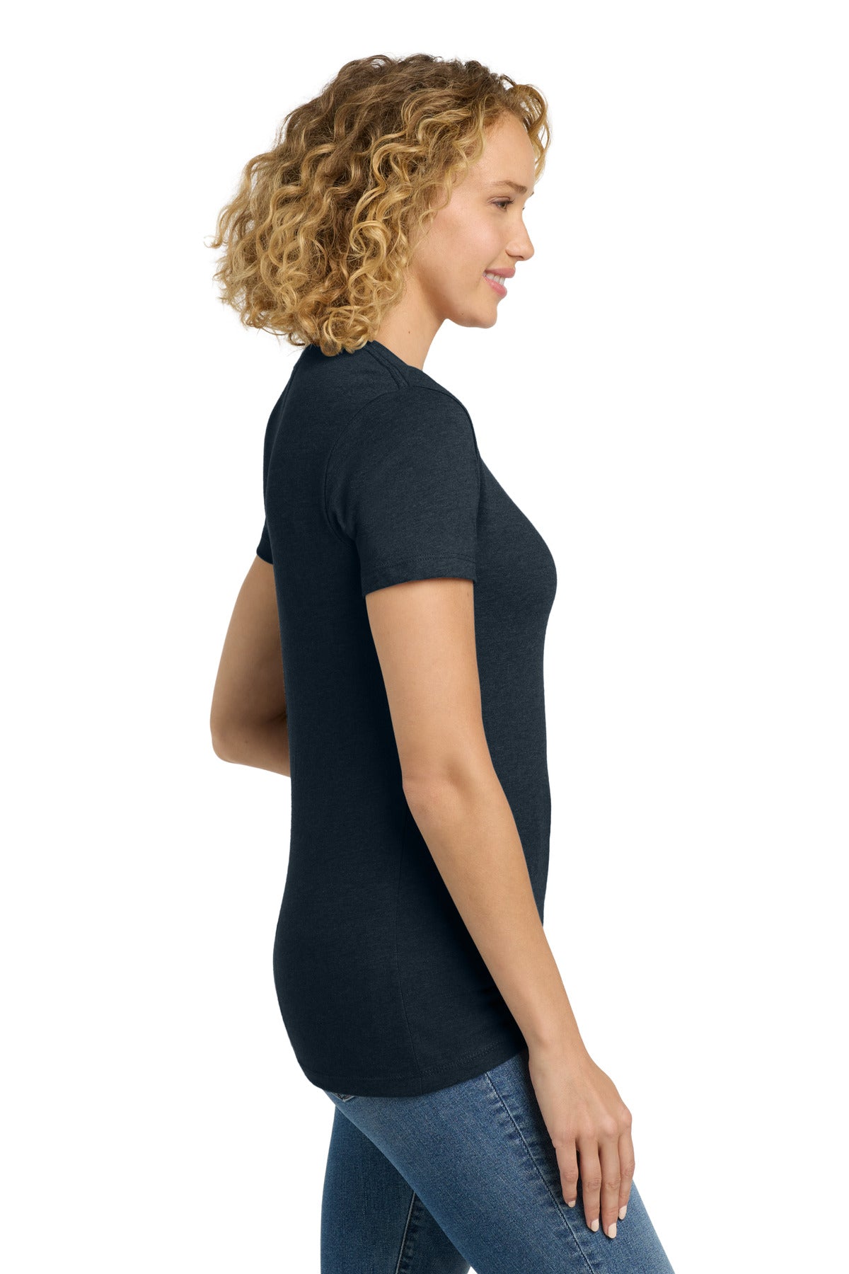 Next Level Apparel Women's CVC Tee. NL6610 - Midnight Navy - side