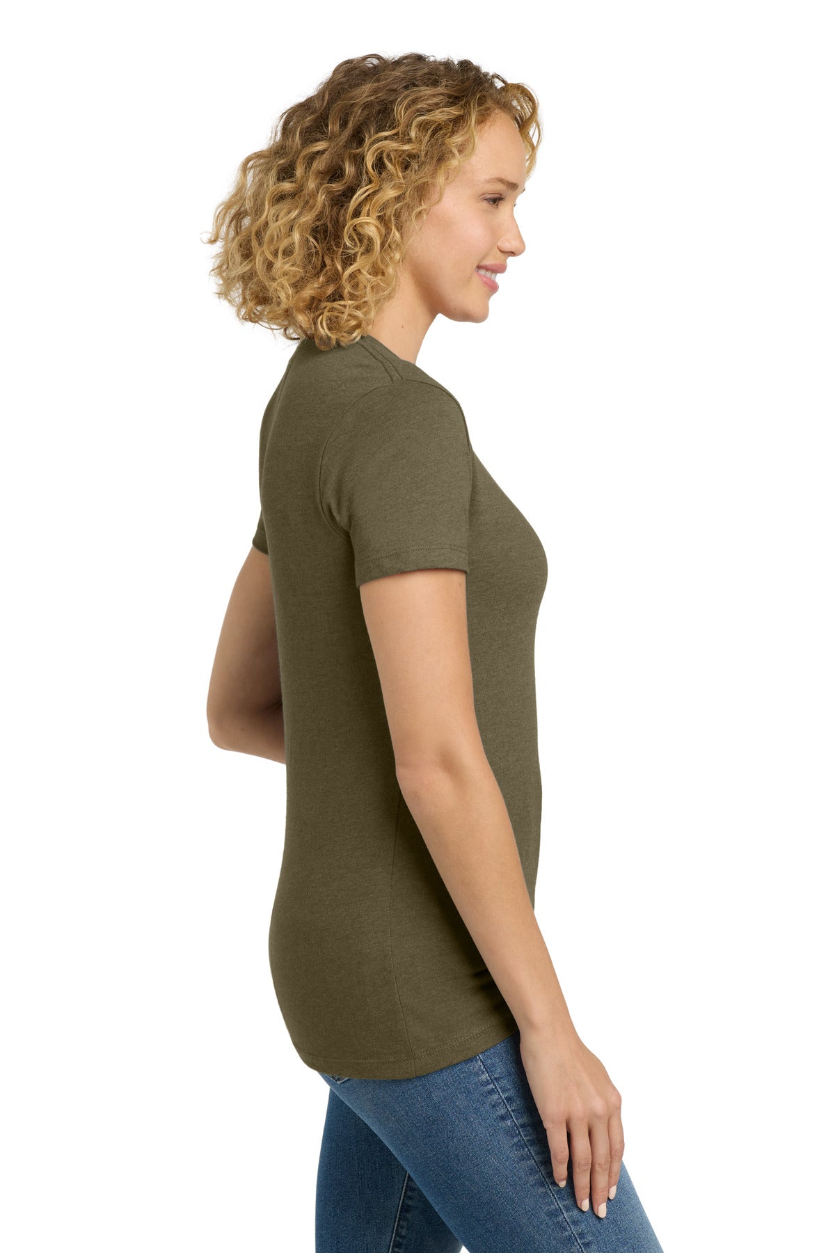Next Level Apparel Women's CVC Tee. NL6610 - Military Green - side