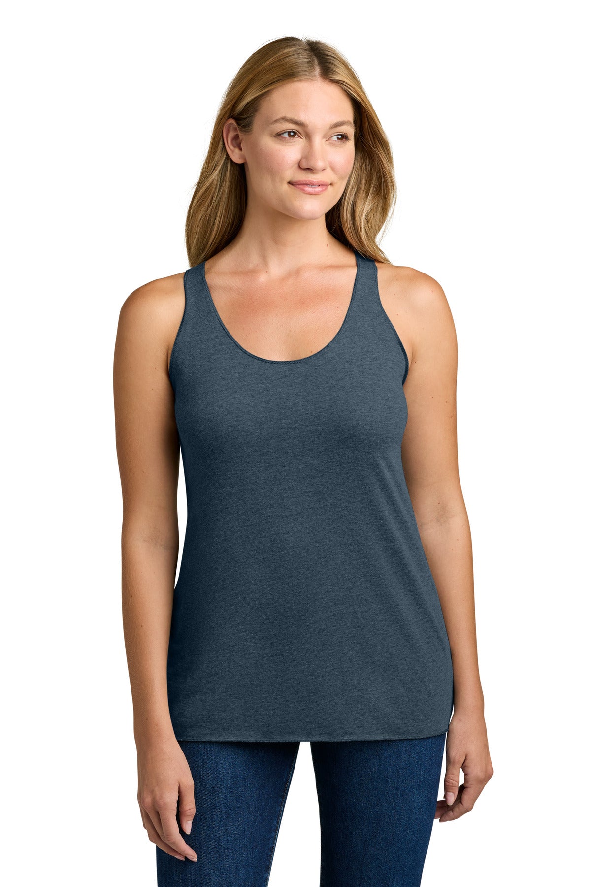 Next Level Apparel Women's Tri-Blend Racerback Tank. NL6733 - Indigo - front