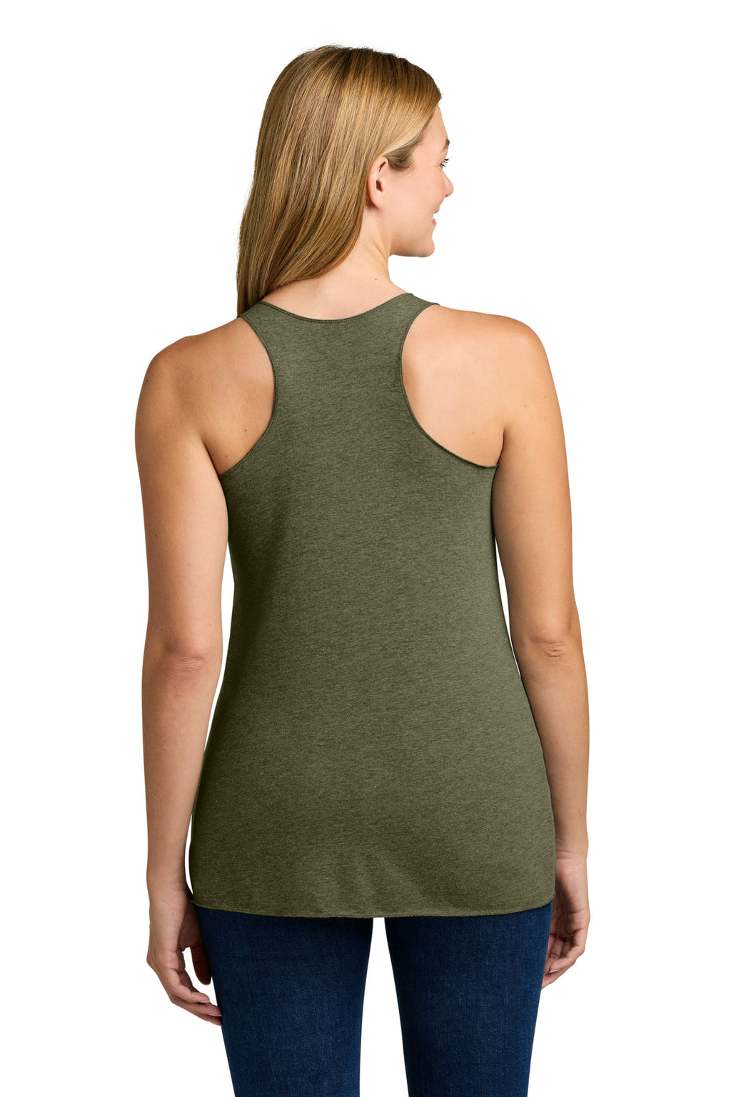 Next Level Apparel Women's Tri-Blend Racerback Tank. NL6733 - Military Green - back