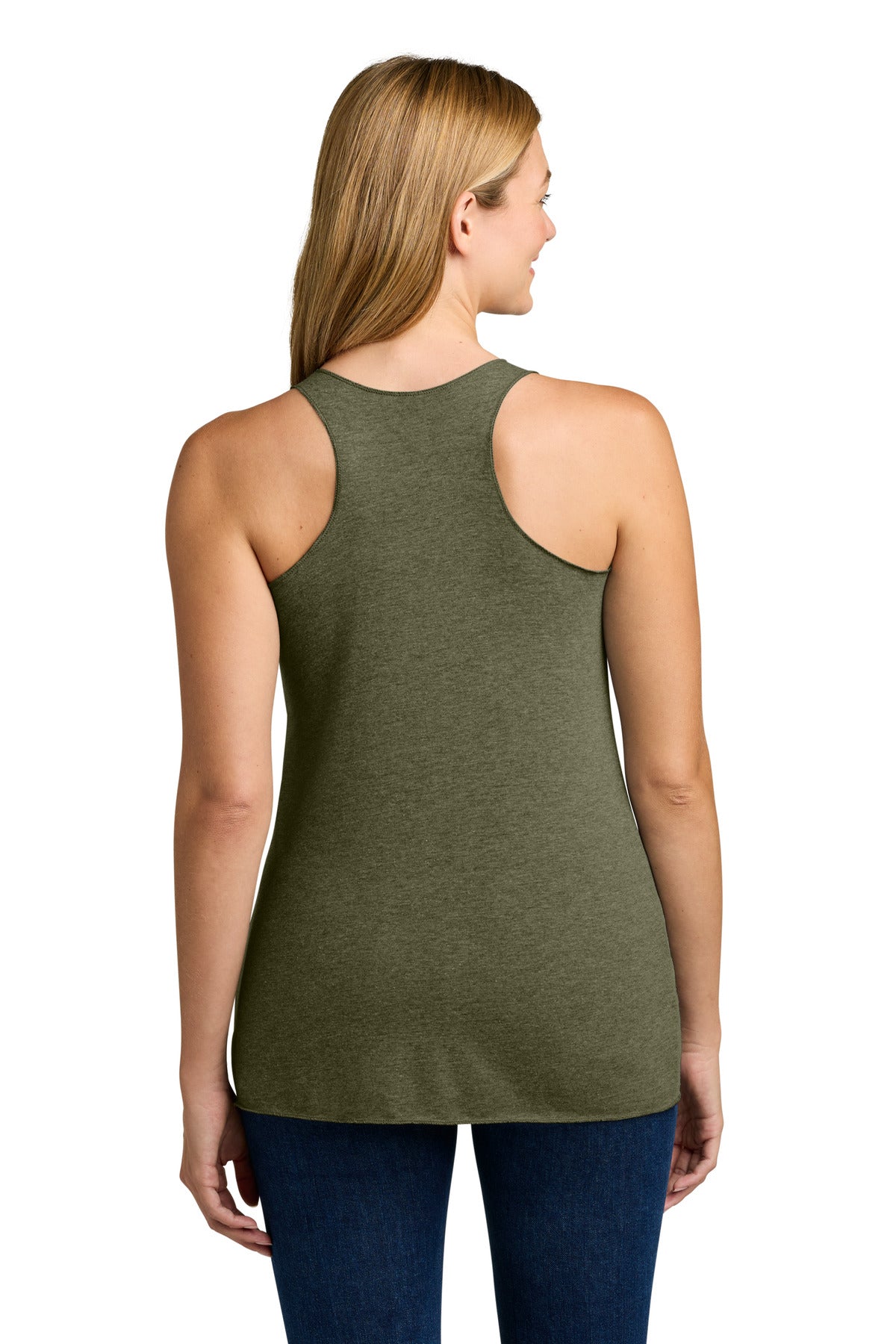 Next Level Apparel Women's Tri-Blend Racerback Tank. NL6733 - Military Green - back