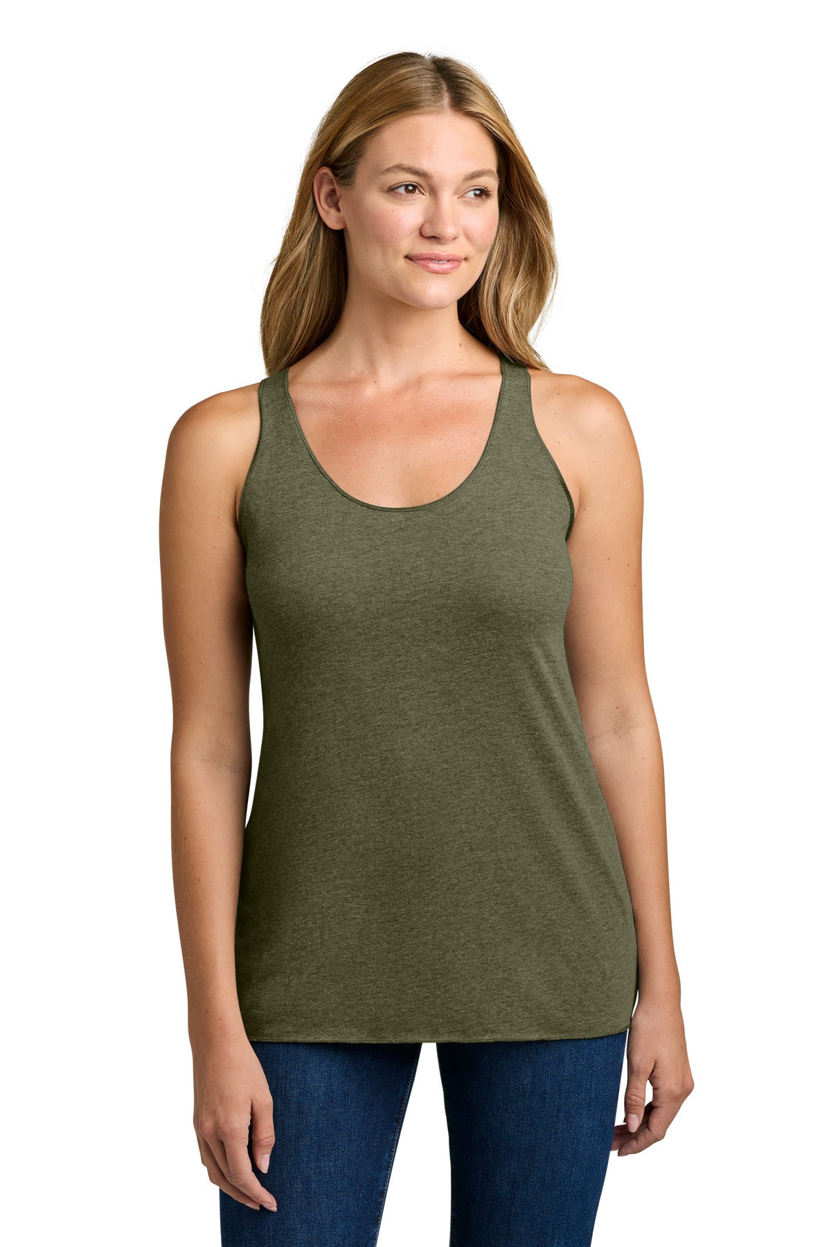 Next Level Apparel Women's Tri-Blend Racerback Tank. NL6733 - Military Green - front