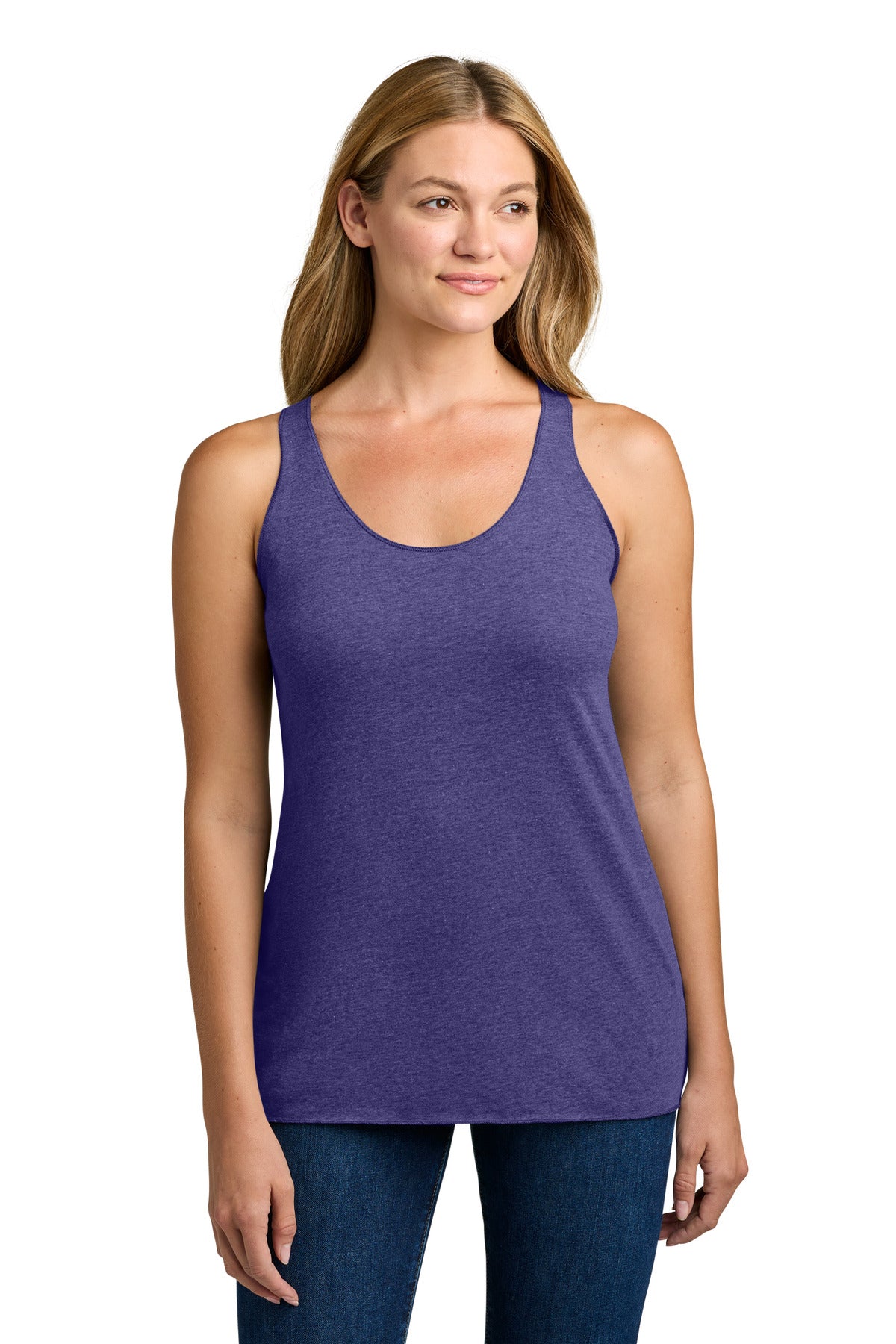 Next Level Apparel Women's Tri-Blend Racerback Tank. NL6733 - Purple Rush - front
