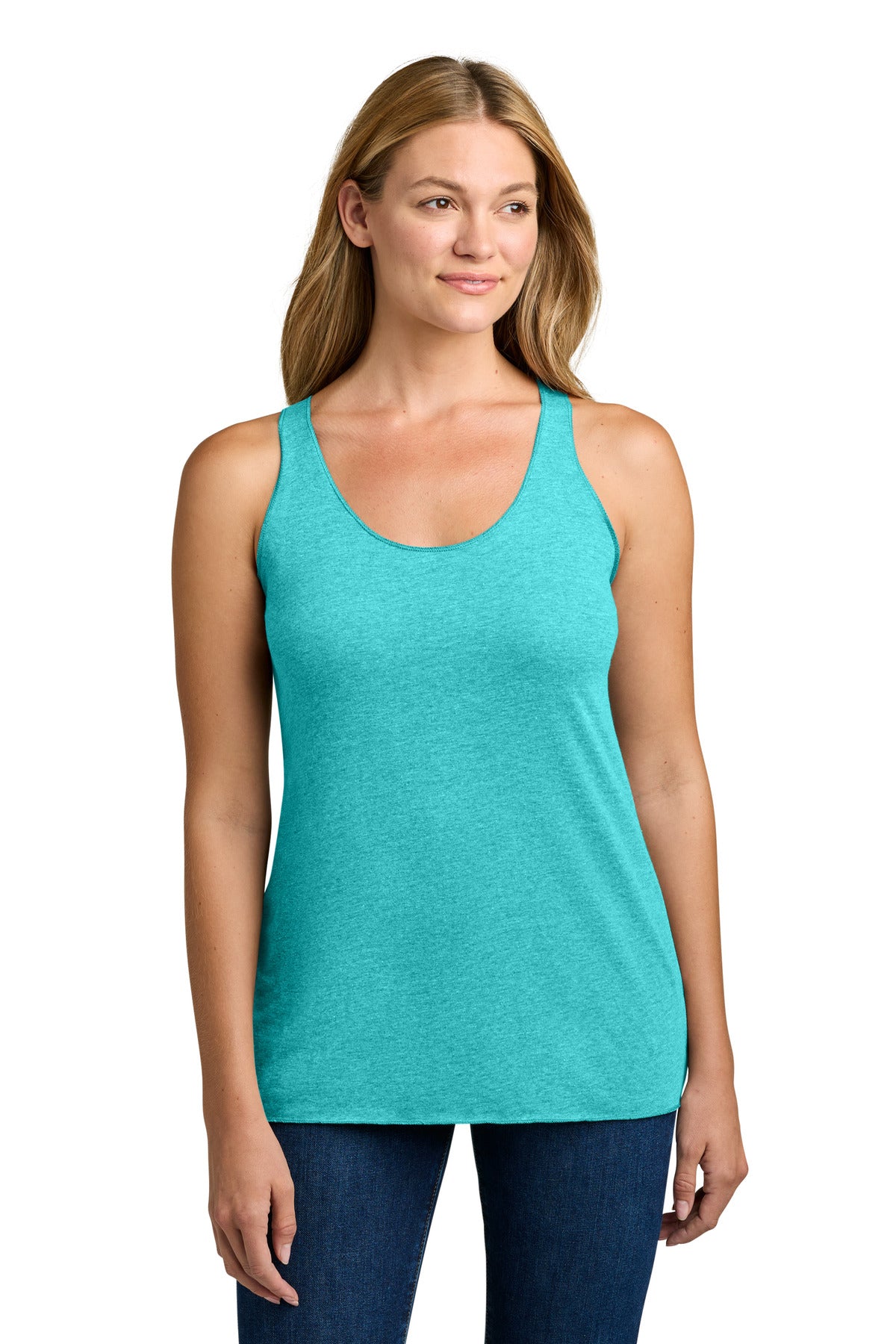 Next Level Apparel Women's Tri-Blend Racerback Tank. NL6733 - Tahiti Blue - front