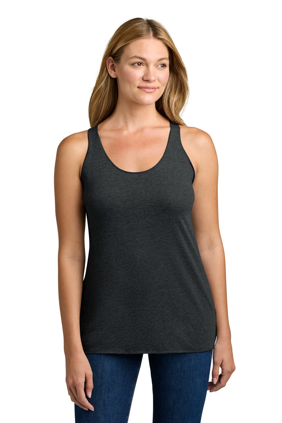 Next Level Apparel Women's Tri-Blend Racerback Tank. NL6733 - Vintage Black - front