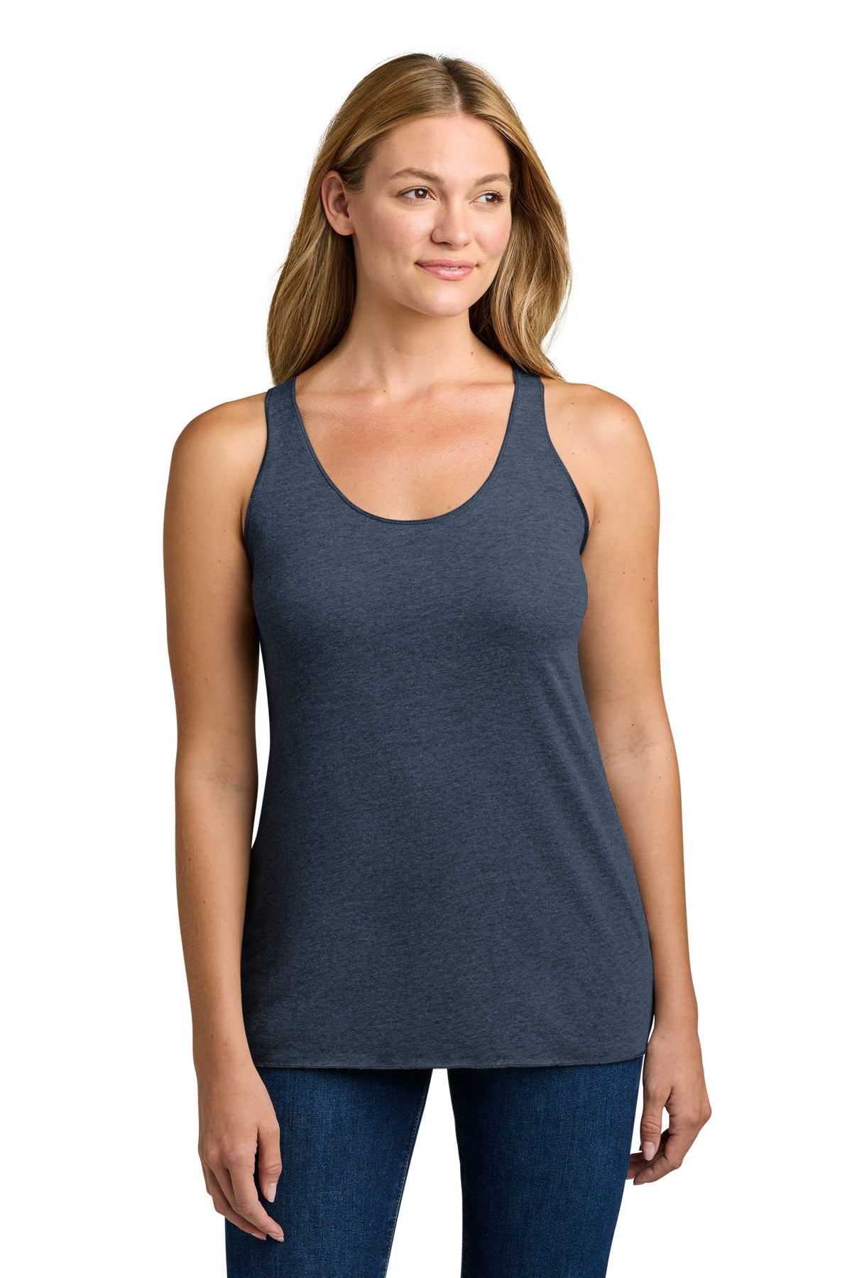 Next Level Apparel Women's Tri-Blend Racerback Tank. NL6733 - Vintage Navy - front