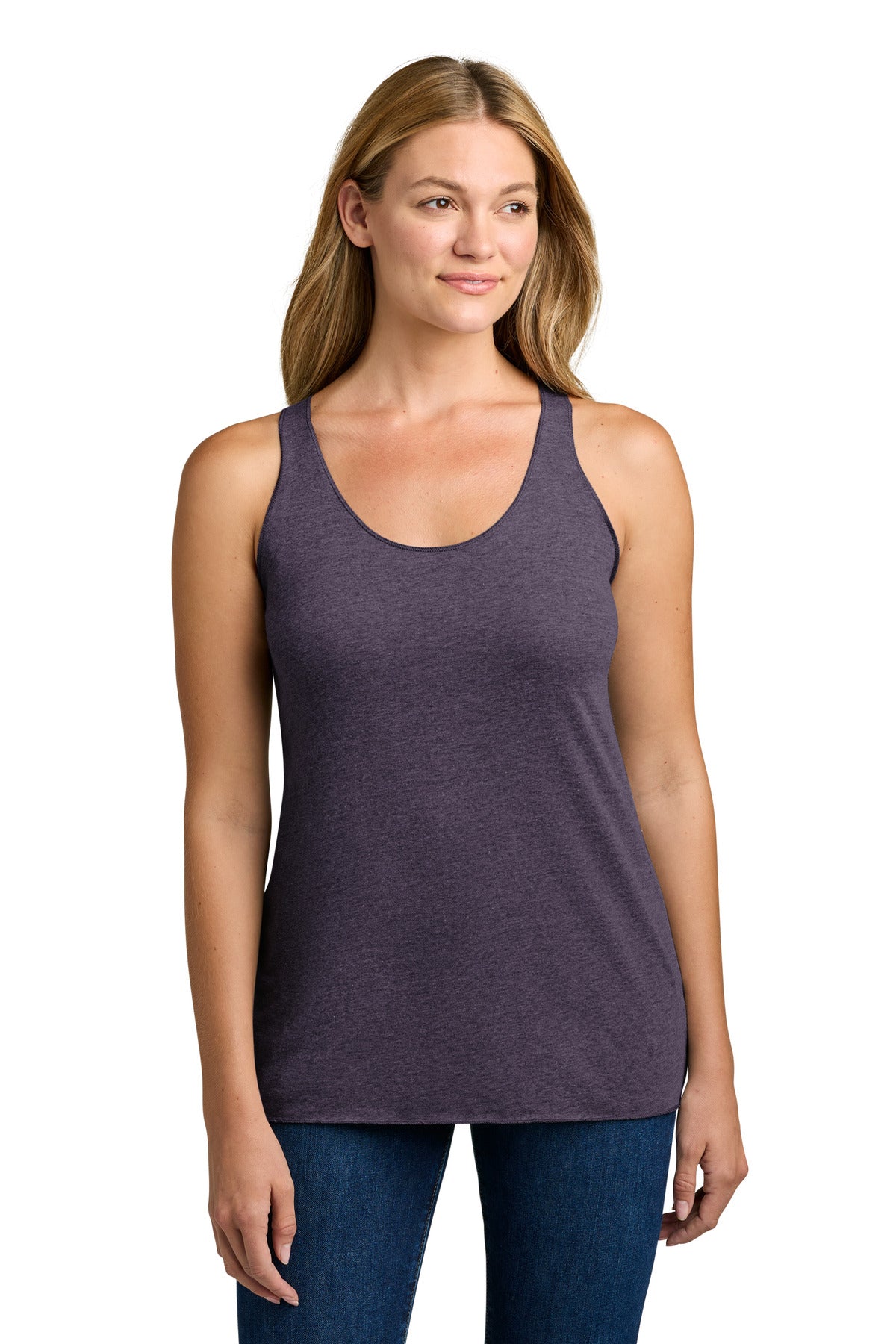 Next Level Apparel Women's Tri-Blend Racerback Tank. NL6733 - Vintage Purple - front