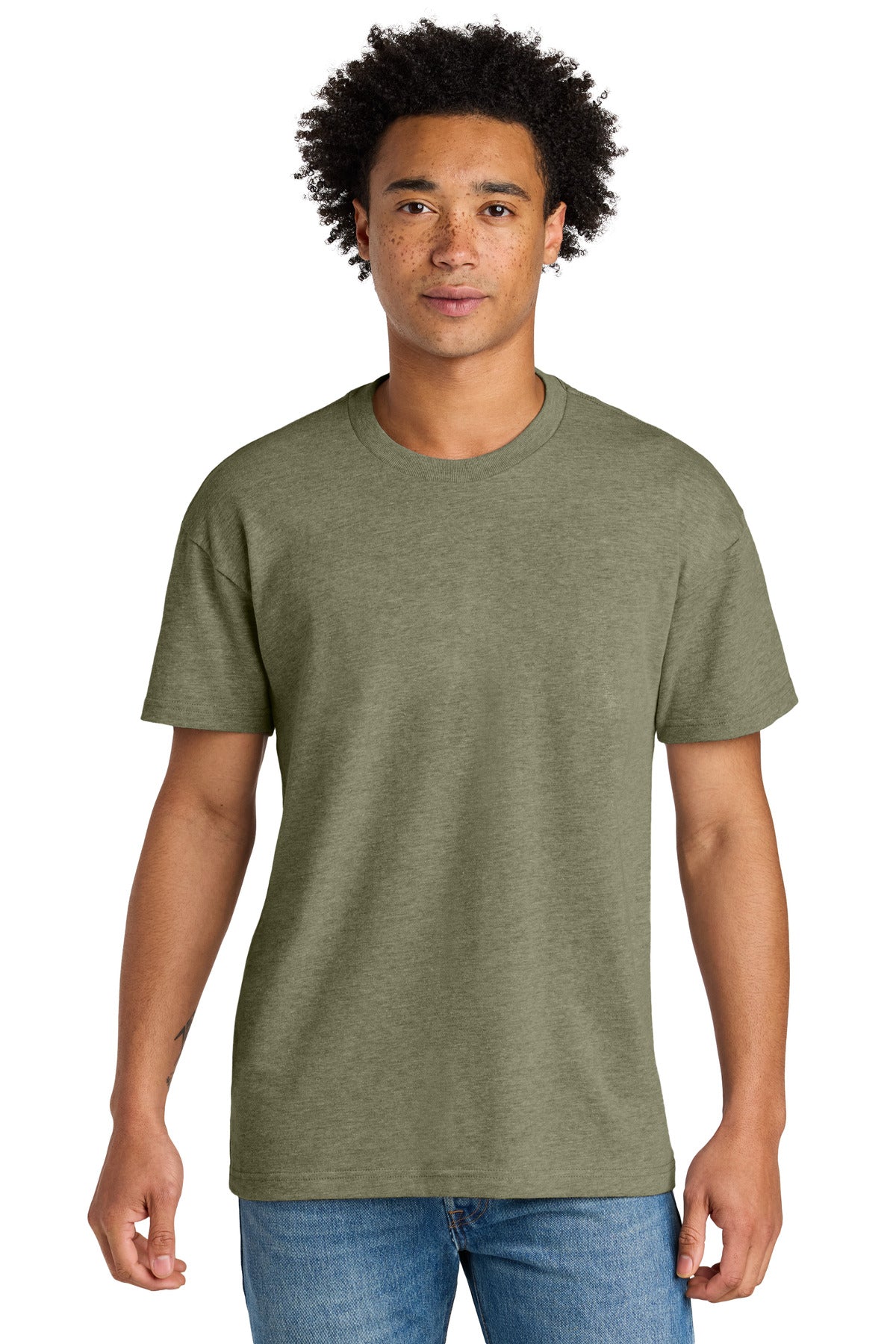 Next Level Apparel Heavyweight Tee NL7200 - Heather Light Olive - front