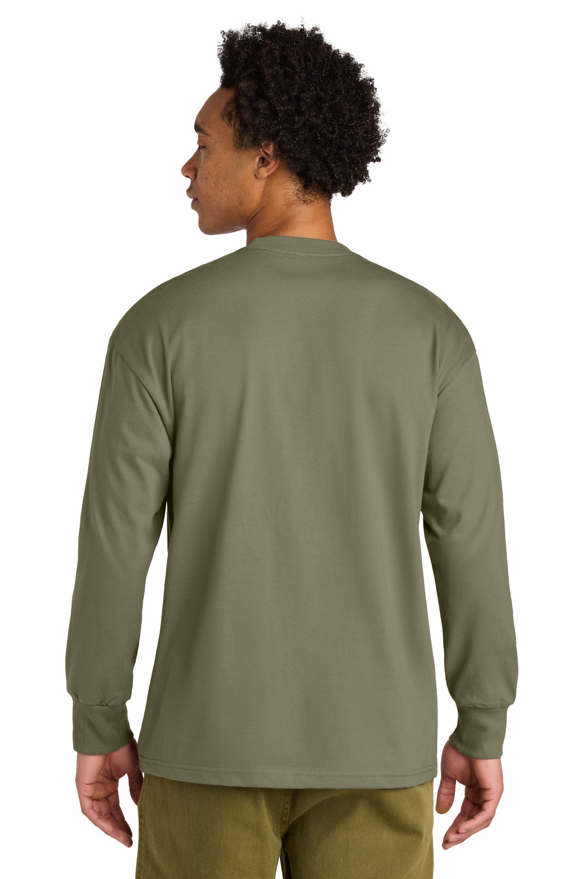 Next Level Apparel Heavyweight Long Sleeve Tee NL7211 - Light Olive - back