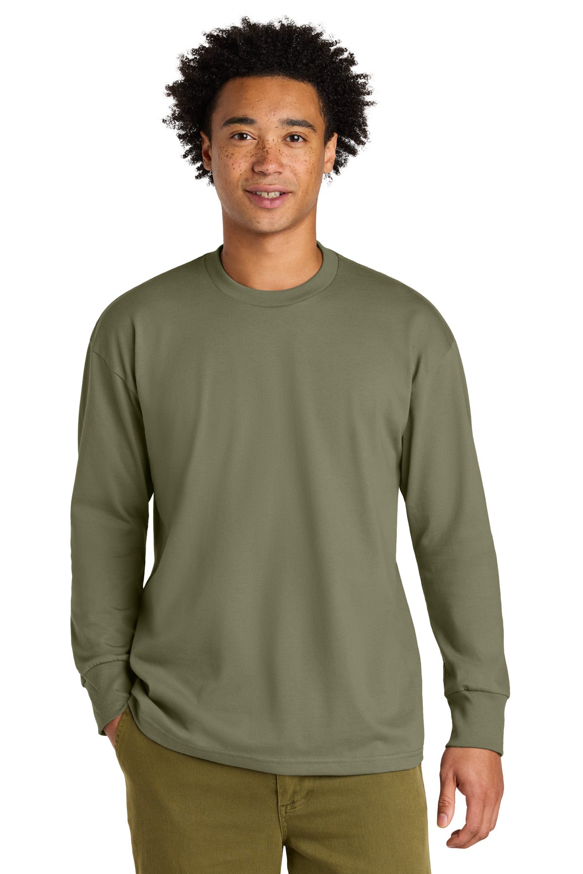 Next Level Apparel Heavyweight Long Sleeve Tee NL7211 - Light Olive - front