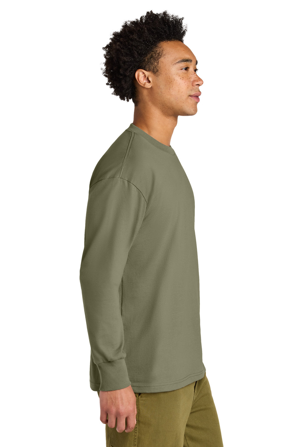Next Level Apparel Heavyweight Long Sleeve Tee NL7211 - Light Olive - side