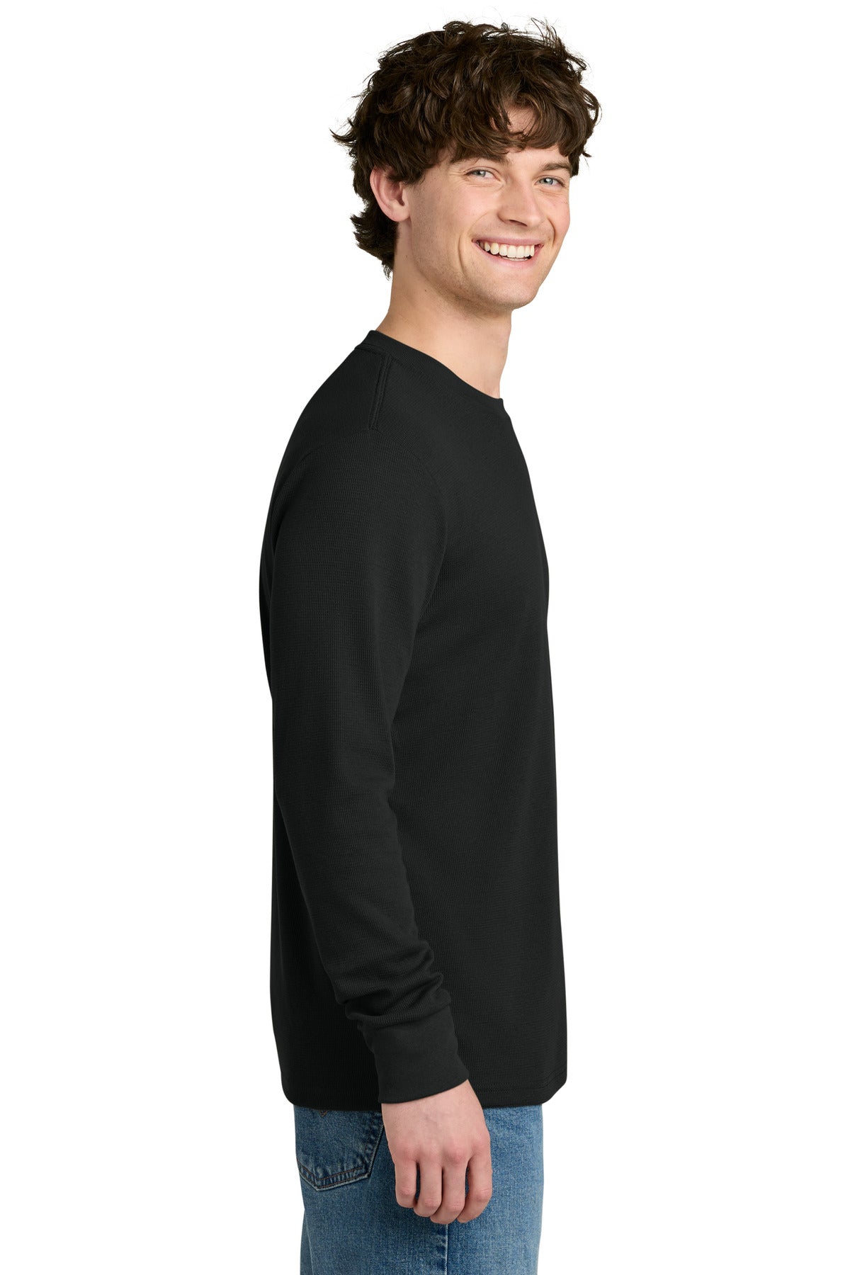 Next Level Apparel Ideal Thermal Long Sleeve Tee NL8211 - Black - side