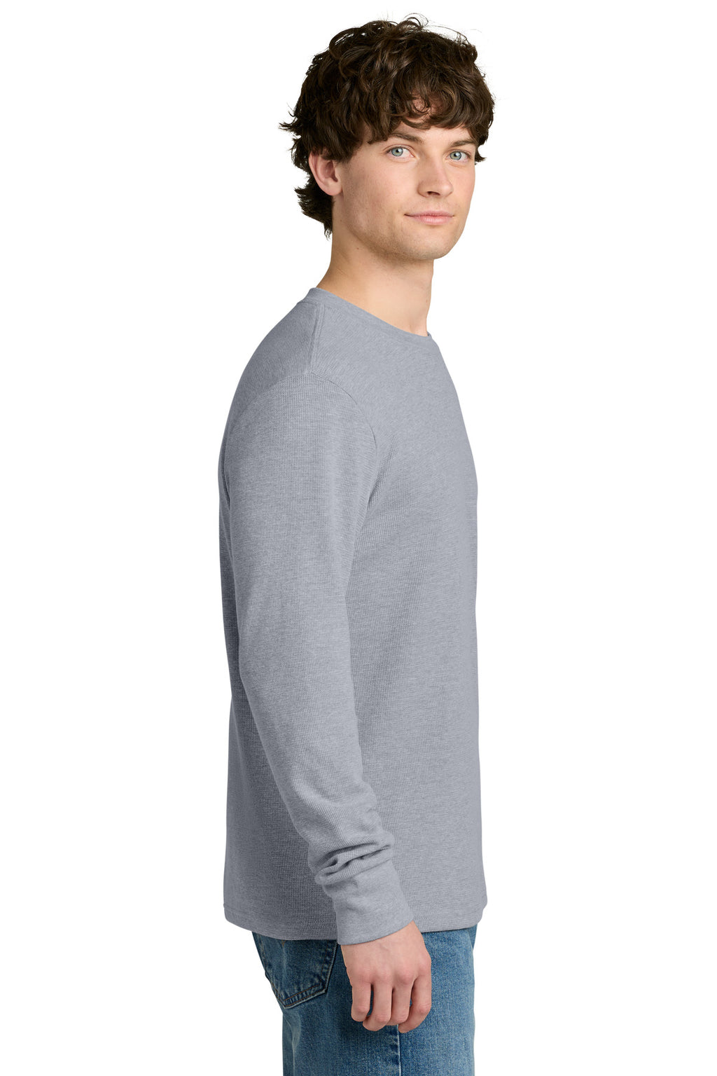 Next Level Apparel Ideal Thermal Long Sleeve Tee NL8211 - Heather Gray - side