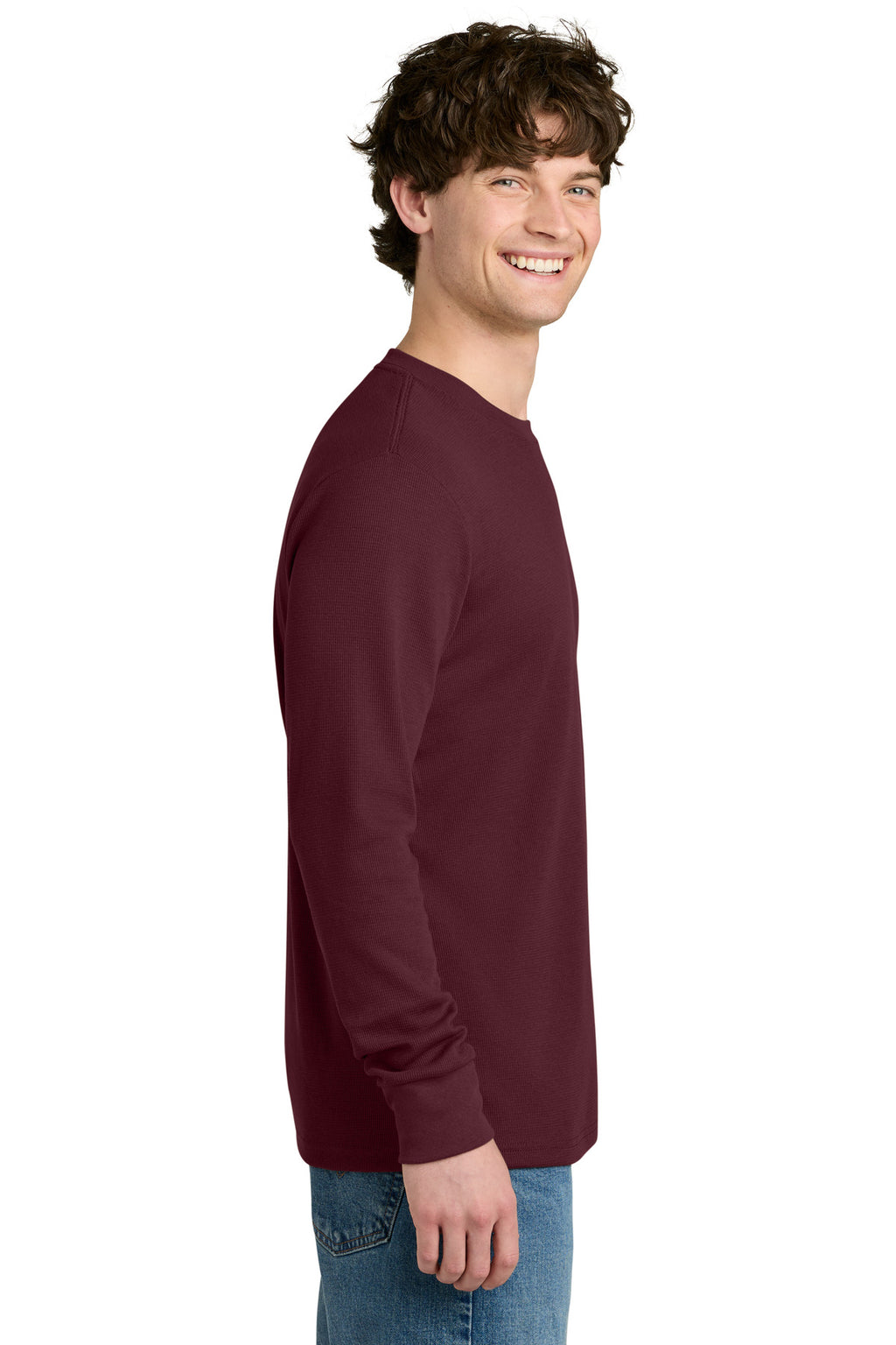 Next Level Apparel Ideal Thermal Long Sleeve Tee NL8211 - Maroon - side