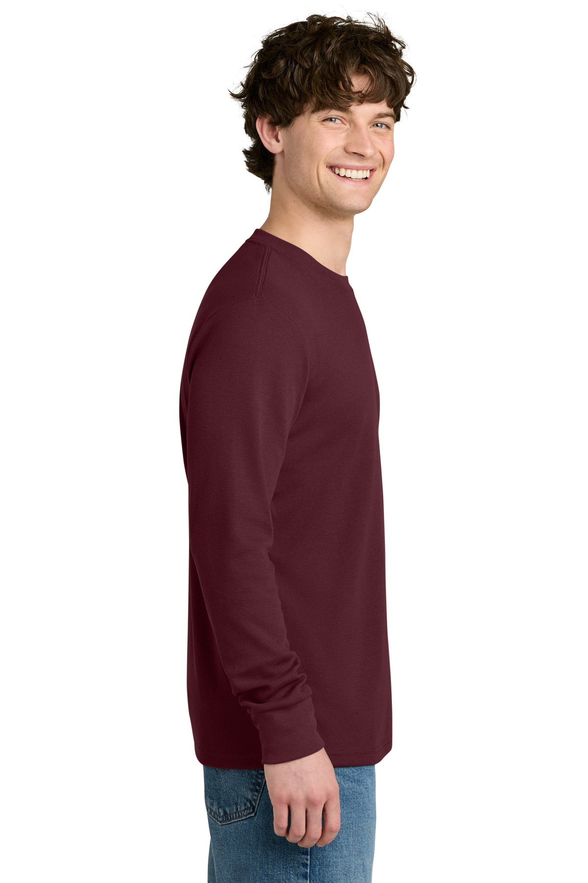 Next Level Apparel Ideal Thermal Long Sleeve Tee NL8211 - Maroon - side