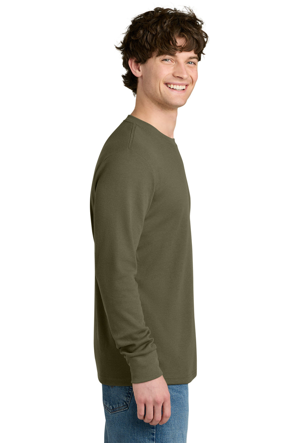 Next Level Apparel Ideal Thermal Long Sleeve Tee NL8211 - Military Green - side